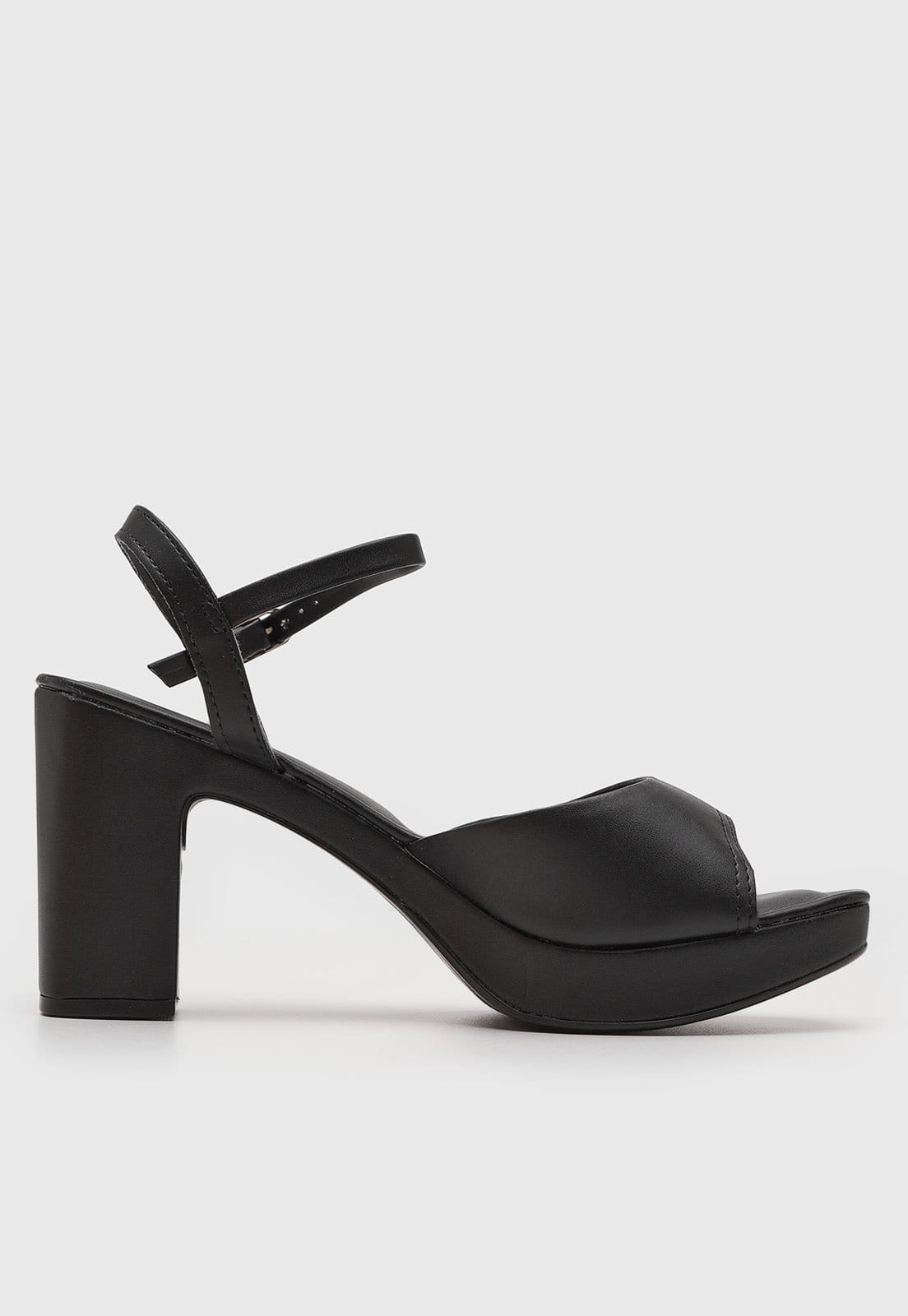 Vista 2 Sandália Feminina Via Uno Salto Bloco Preta VIA UNO preto