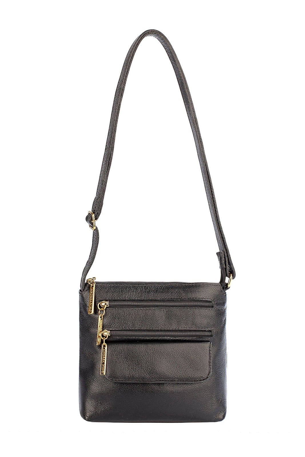 Bolsa transversal de couro liso Maura