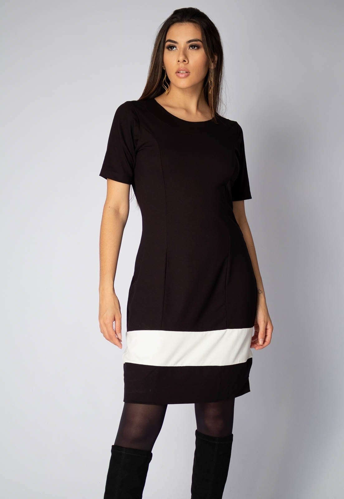 Vista 2 Vestido Curto Amazonia Vital Manga Curta e Amazonia Vital branco/multicolorido/preto