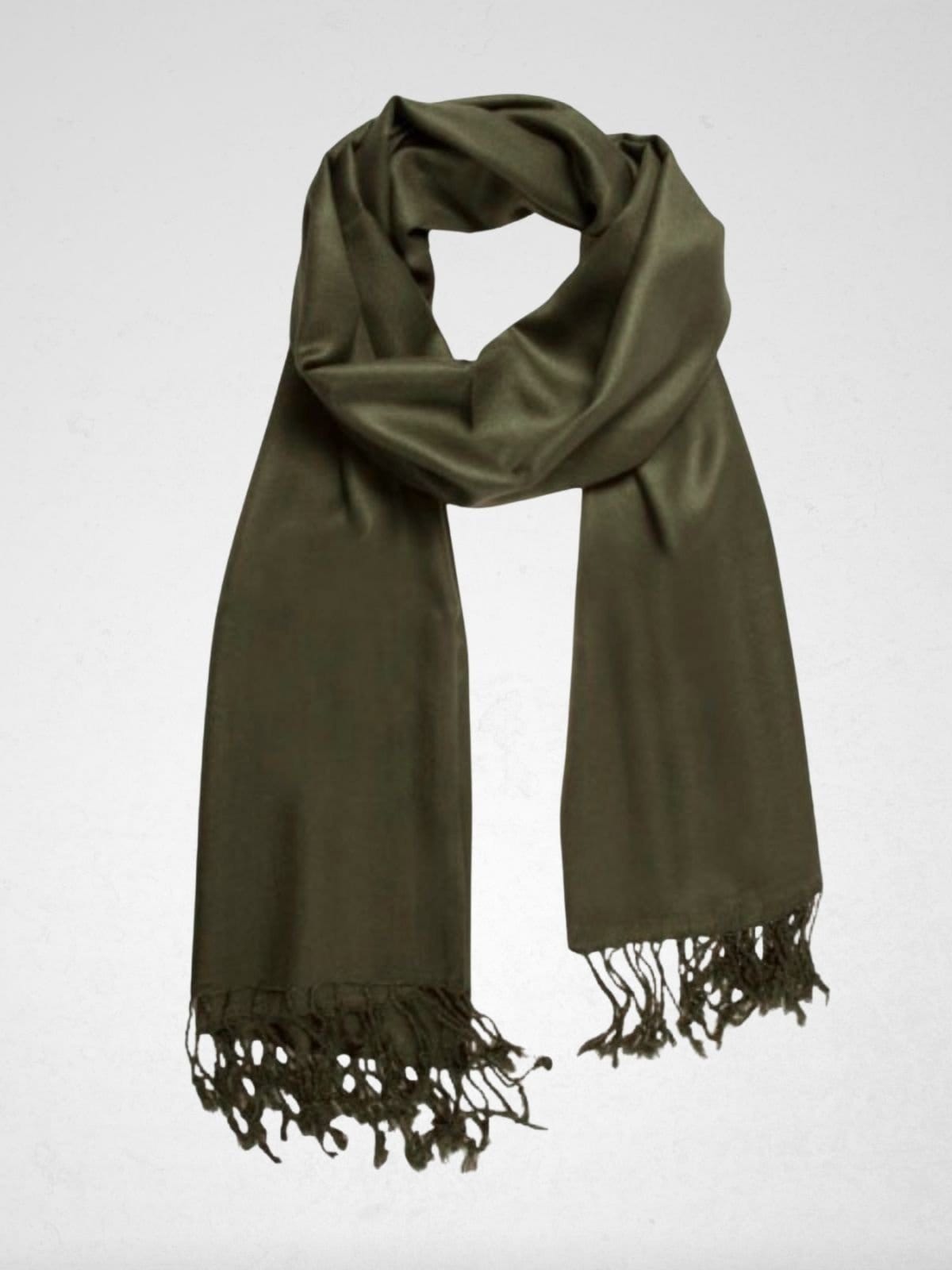 Pashmina Via Lessa Santiago Liso em Viscose Militar