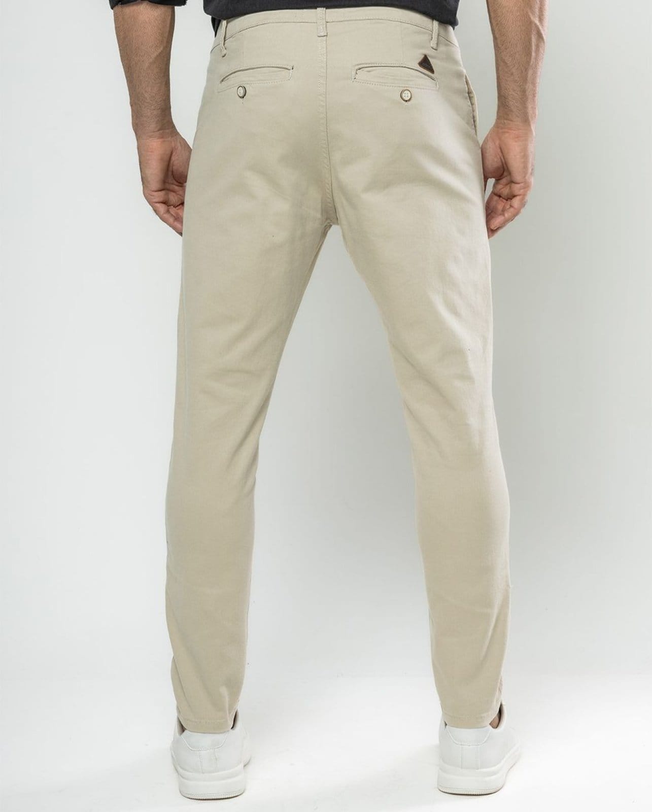 Vista 2 Calça Masculina Chino Cano Curto 11001 Areia Consciência bege