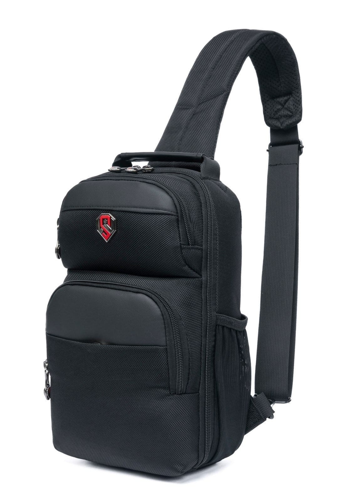 Vista principal Bolsa Transversal Swissport Masculina Shoulder Bag Peitoral Antfurto Swissport preto