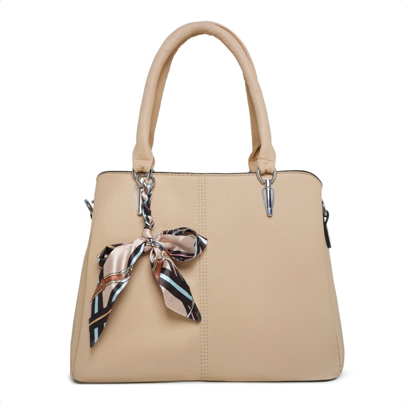 Vista principal Bolsa Social Couro Feminina Moderna Alça De Ombro Luxuosa Pinneri bege