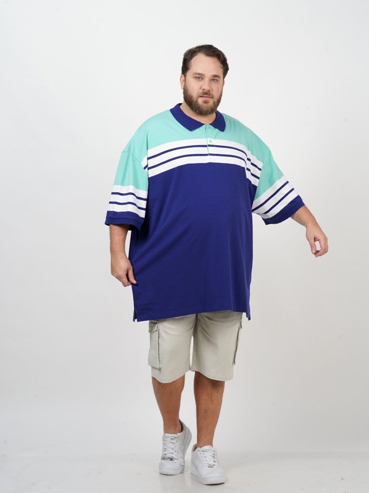 Polo SH Fashion Masculino Listrada Pluz Size Confortável Para o Dia a Dia