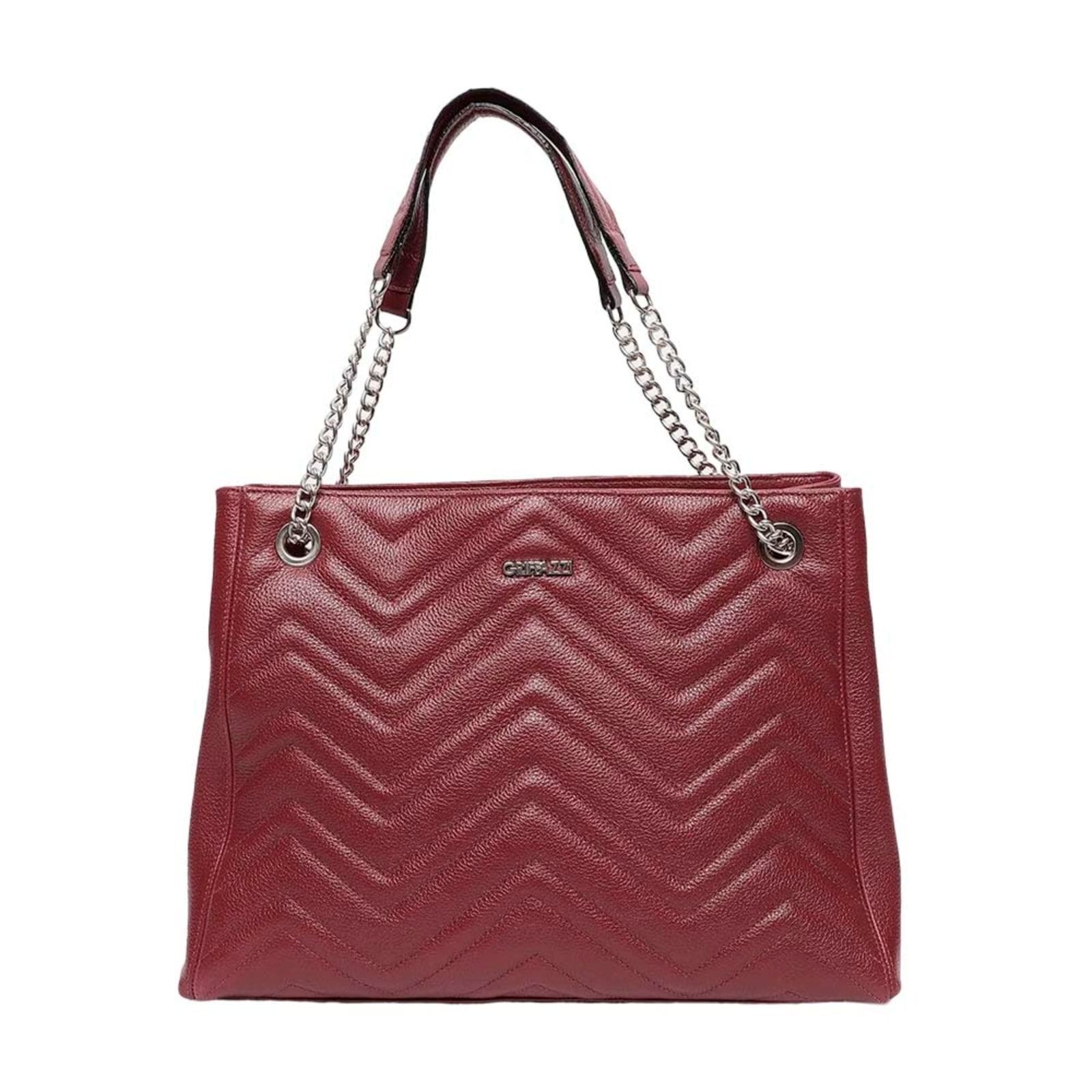 Bolsa Couro Griffazzi Bordô