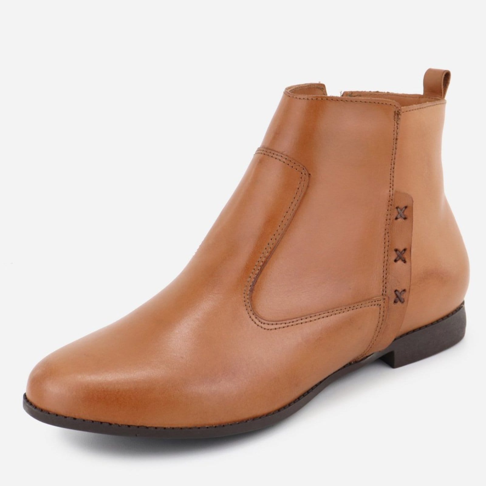 Bota Coturno Casual Maria Paula Cano Baixo Confort Camel