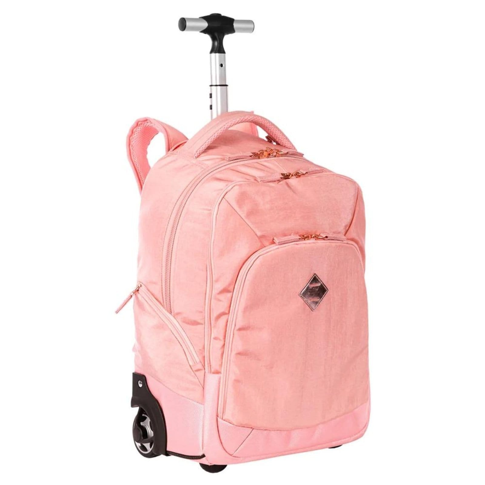 Vista 2 Infantil - Mochila Sestini Com Carrinho Rolling Grande Rosa Metálico Sestini incolor rosa