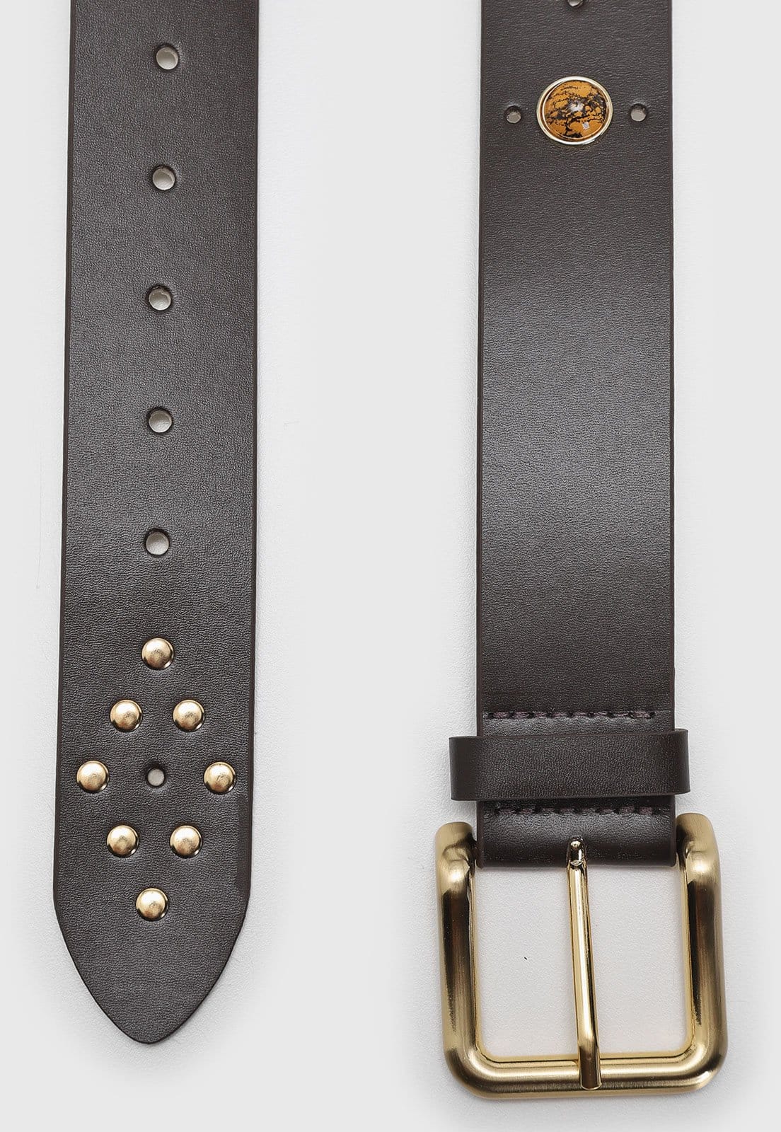 Vista 2 Cinto Feminino Vicenza Tachas Fivela Chocolate Vicenza marrom