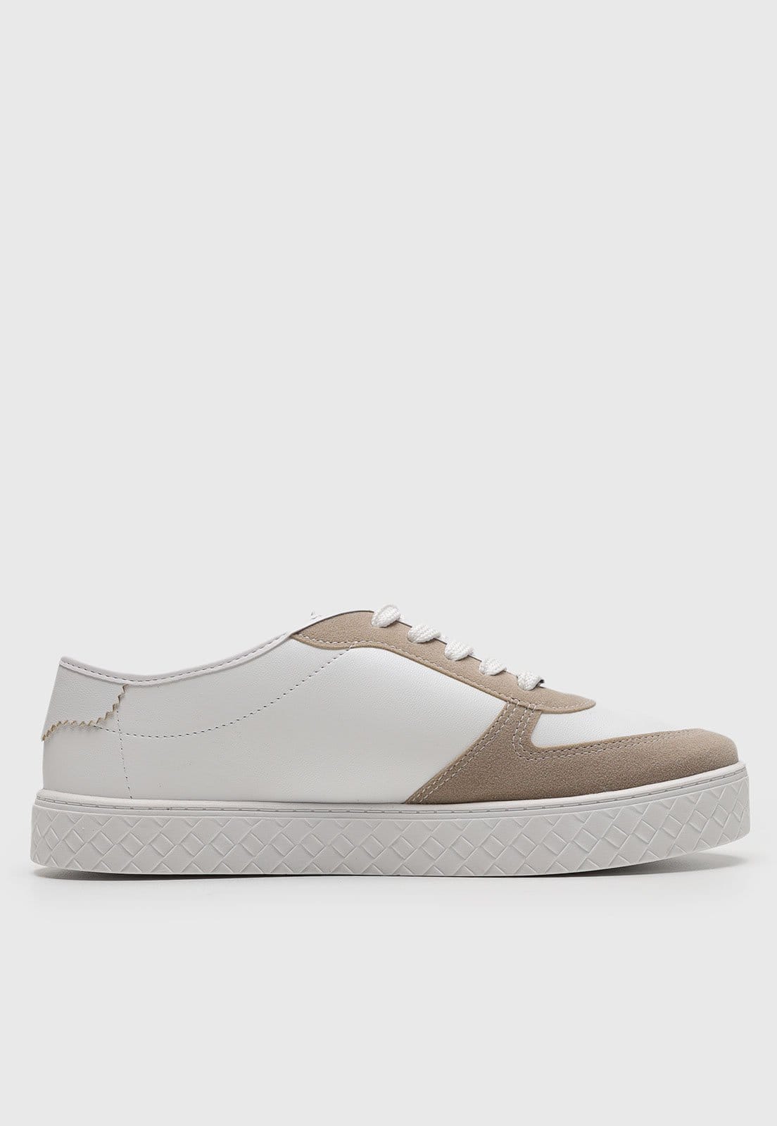 Vista 2 Tênis Feminino Moleca Cadarço e Bege MOLECA branco