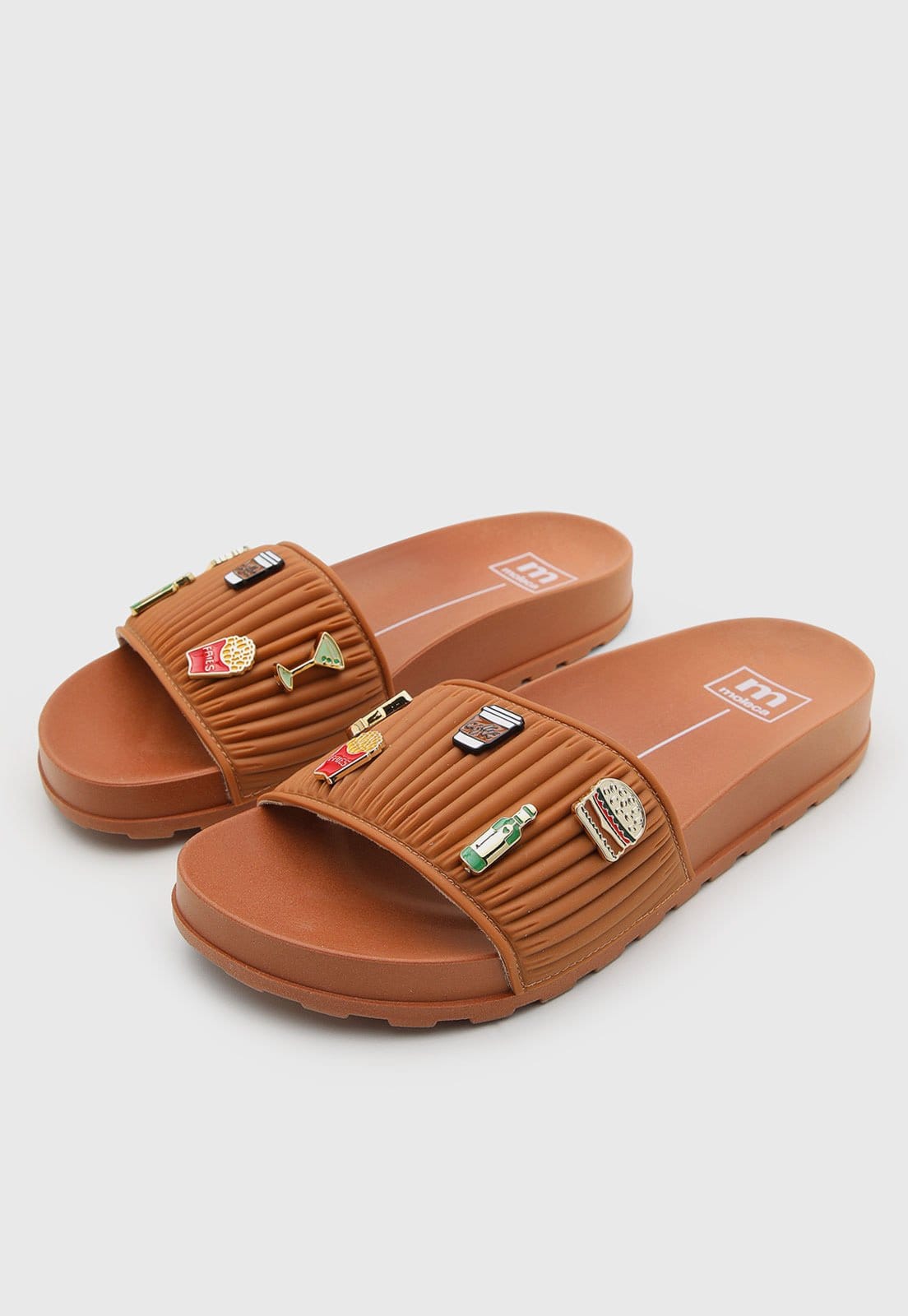 Vista 2 Rasteira Feminina Moleca Apliques MOLECA caramelo