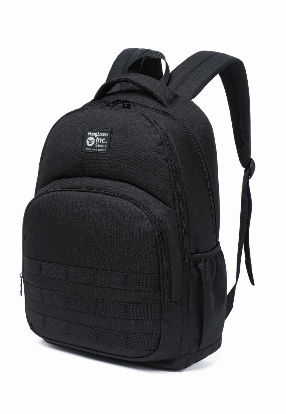 Vista 2 Mochila Escolar Faculdade Hang Loose Espaçosa Casual Masculina Resistente Hang Loose preto