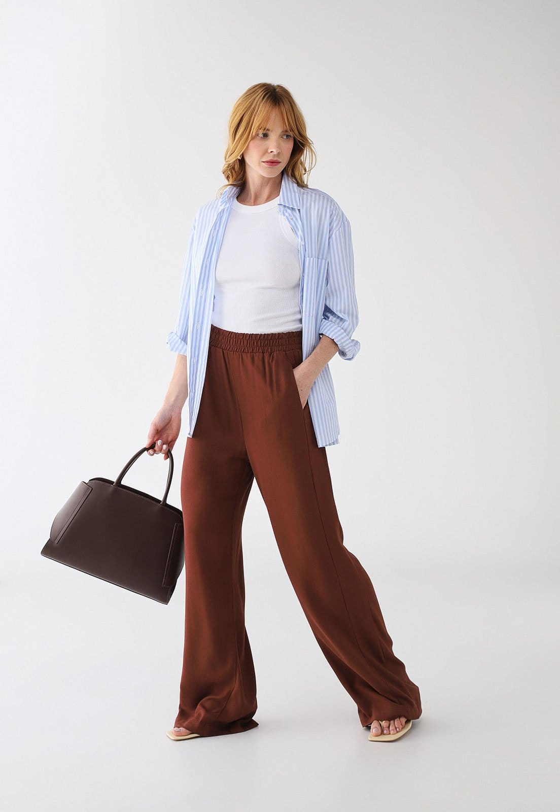 Vista 2 Calça Feminina Hering Cintura Alta Hering marrom