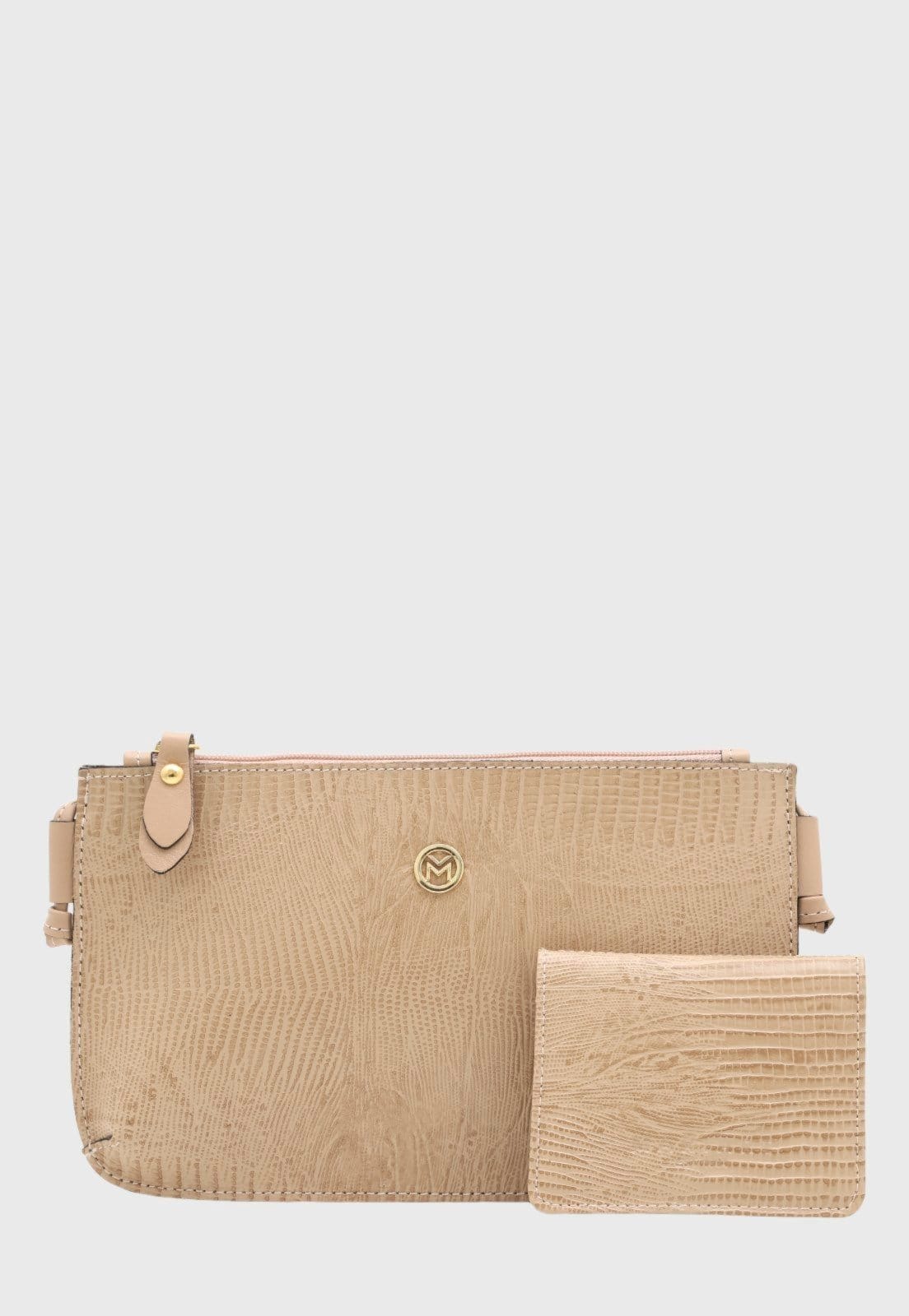 Vista 2 Kit Bolsa e Carteira Couro Mariart 201LMRT + 256LMRT Mariart nude