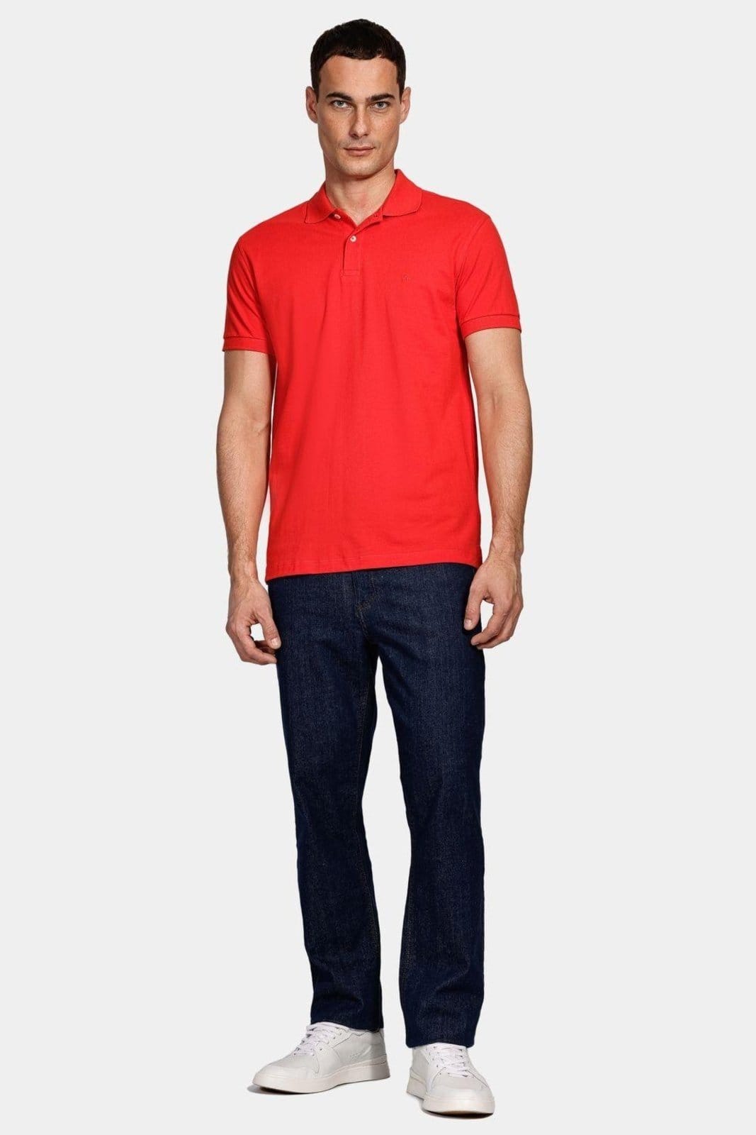 Vista 2 Polo Aramis Básica Piquet Cereja Aramis vermelho