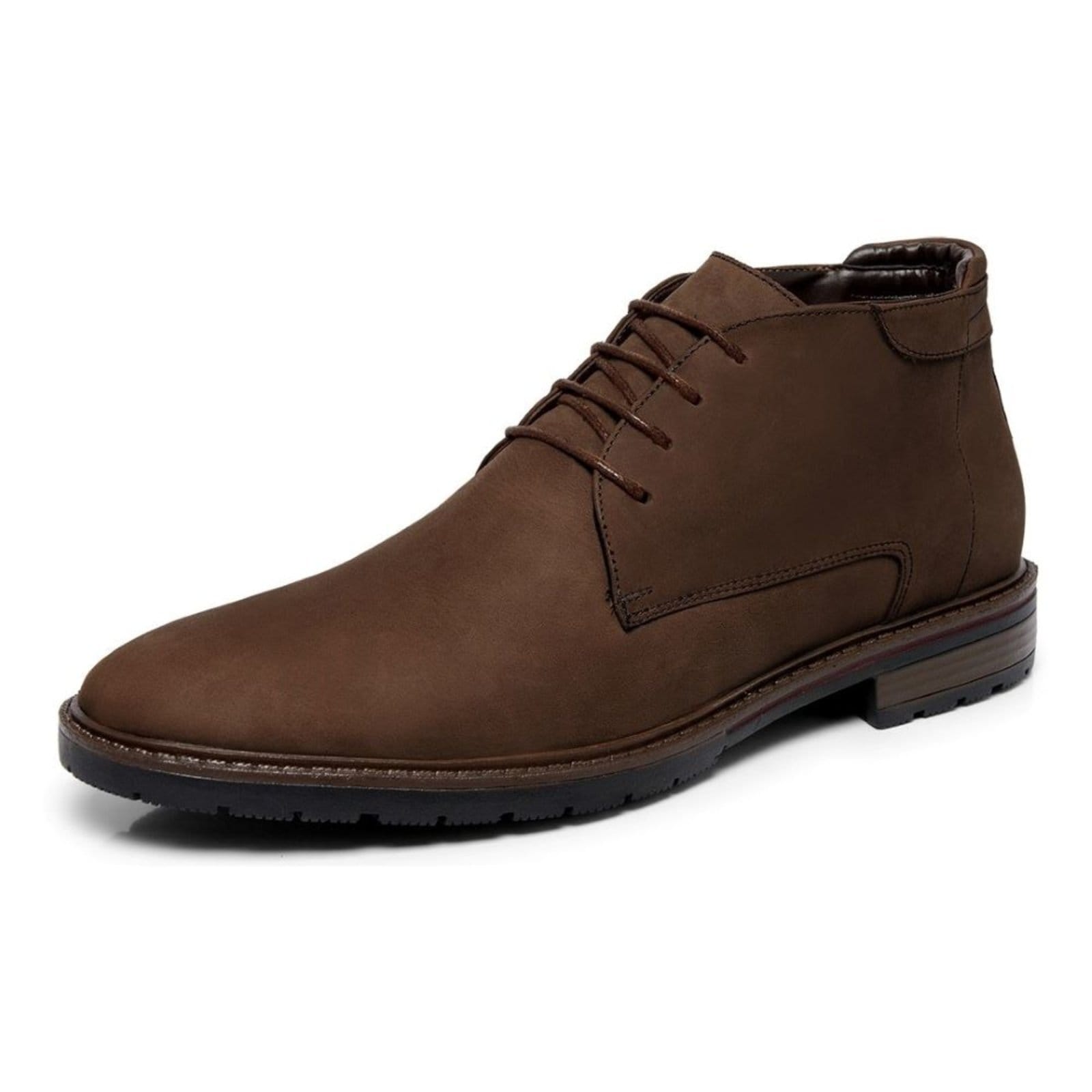 Vista 2 Bota Masculina Em Couro Anna Andrade Coturno Casual Social Robusto Urbano Cano Médio Conforto Anna Andrade café