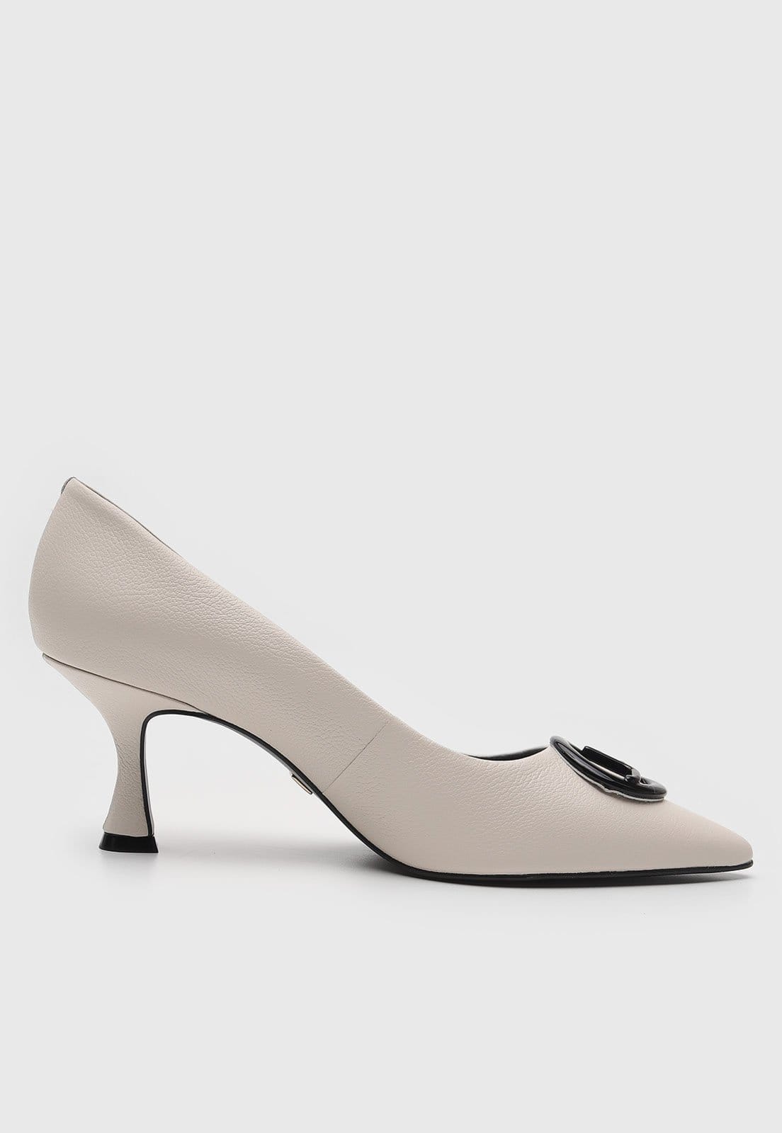 Vista 2 Scarpin Jorge Bischoff de Couro Aplicação Off-White Jorge Bischoff off-white white