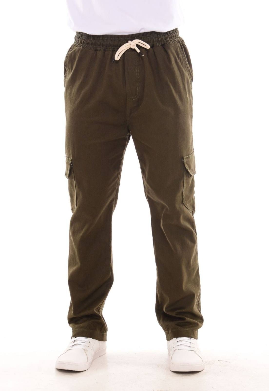 Vista principal Calça Jogger Mys com Bolso Cargo Sem Punho Verde Ethereal Jeans verde militar