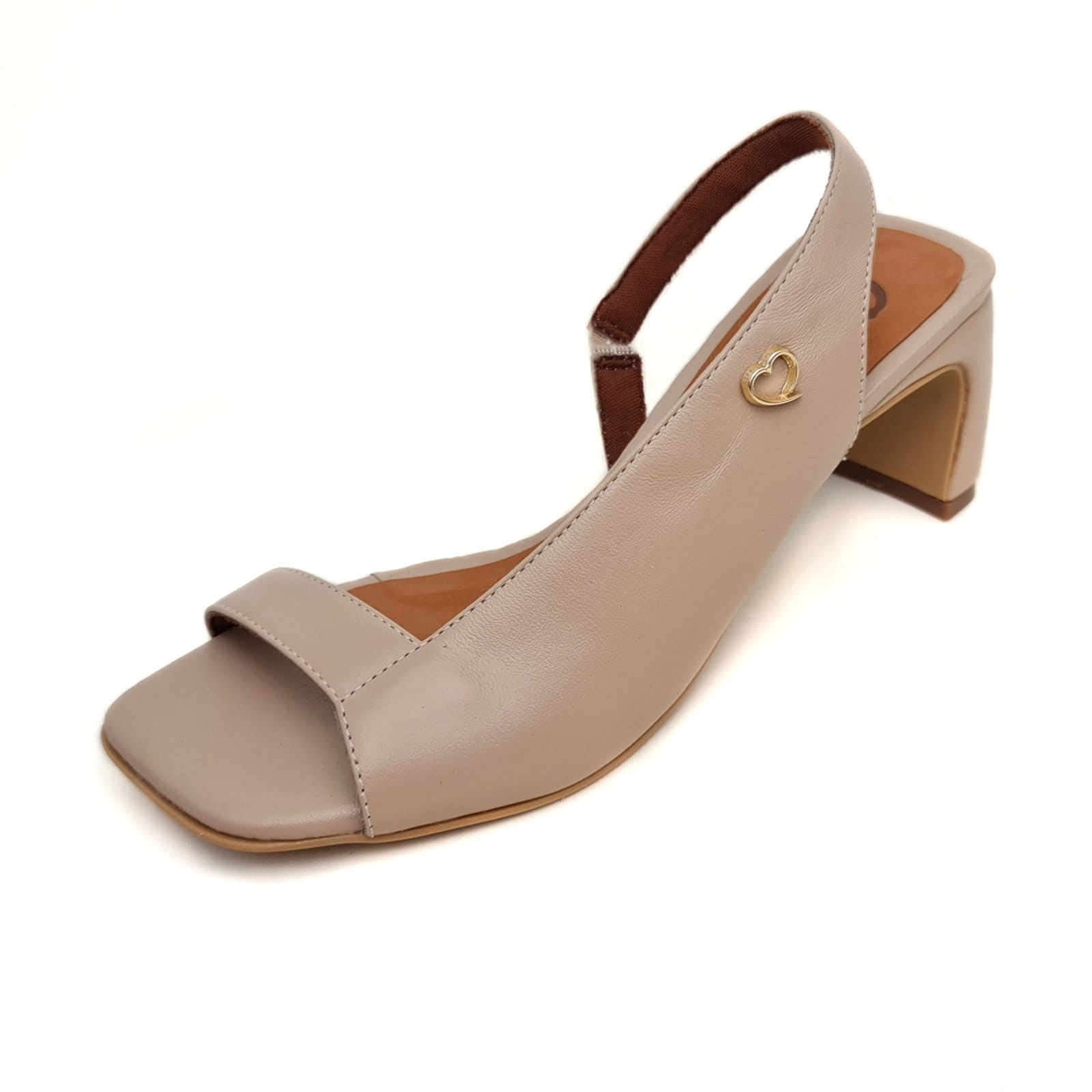 Sandália de Salto em Couro Amo Calçados Bella