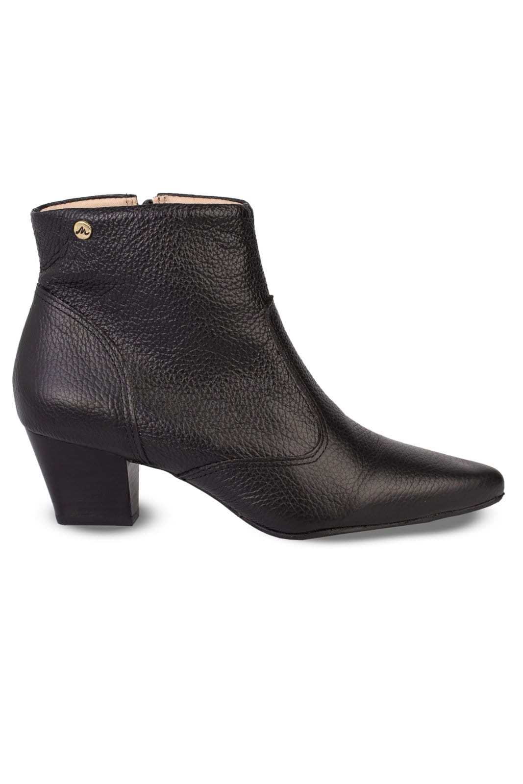 Vista principal Bota Andrea Vinci cano curto com salto 7566 - Preta Andrea Vinci preto