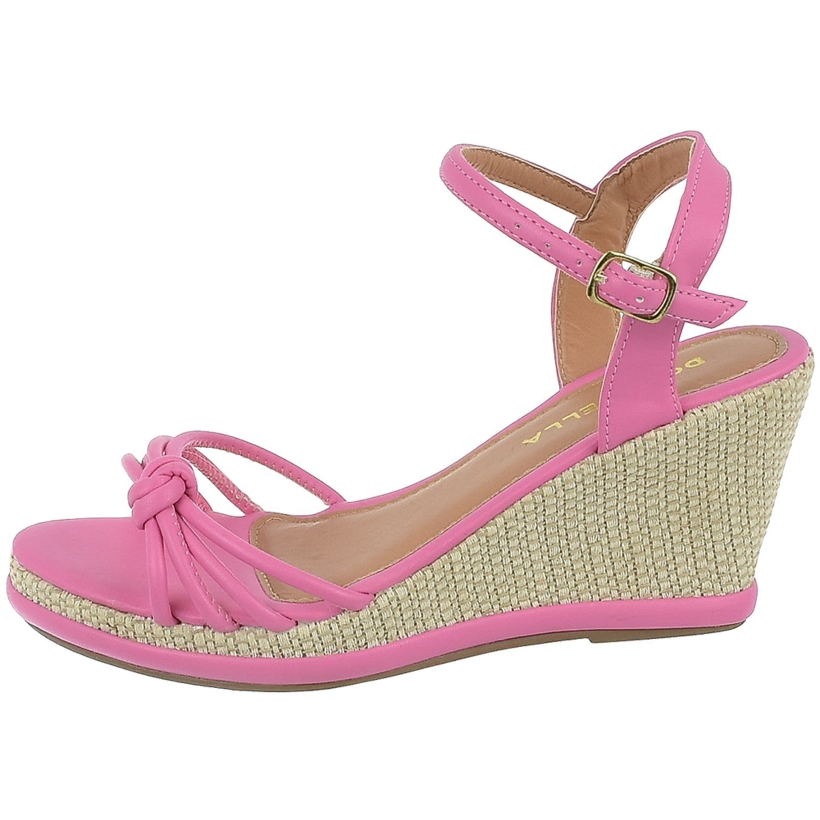 Vista 2 Sandalia Feminina Anabela Donatella Shoes Plataforma Confort Juta Nó Azaleia Monte Shoes pink