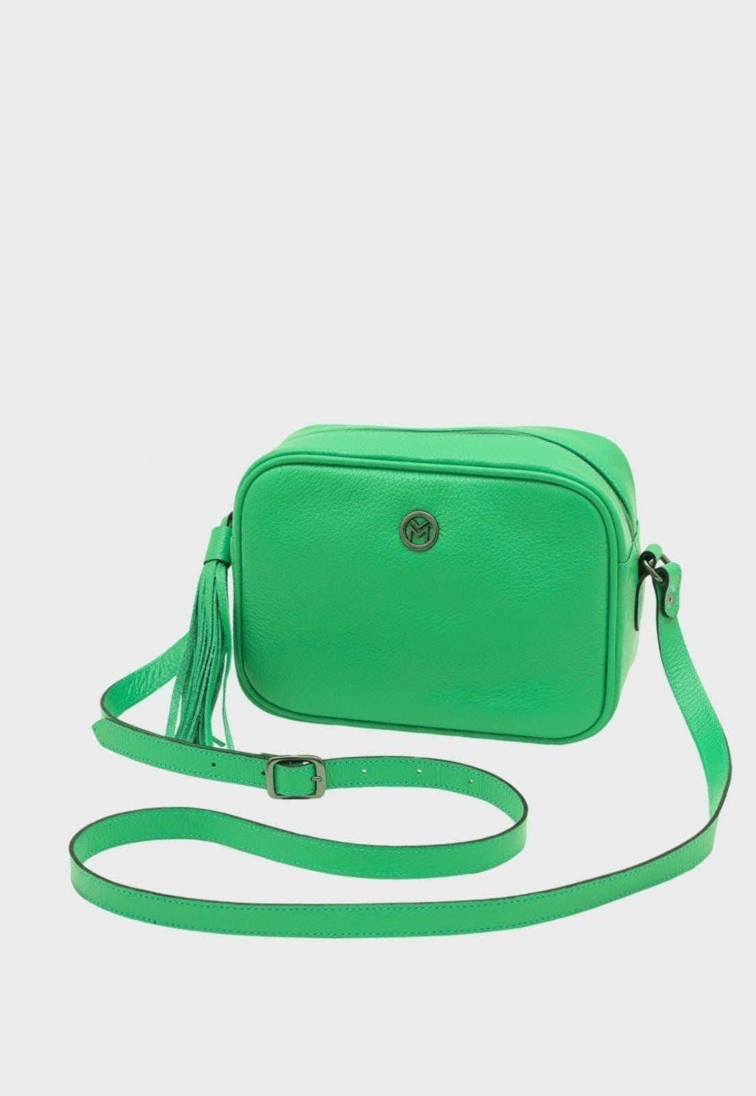 Bolsa Transversal de Couro Mariart Titânio Green