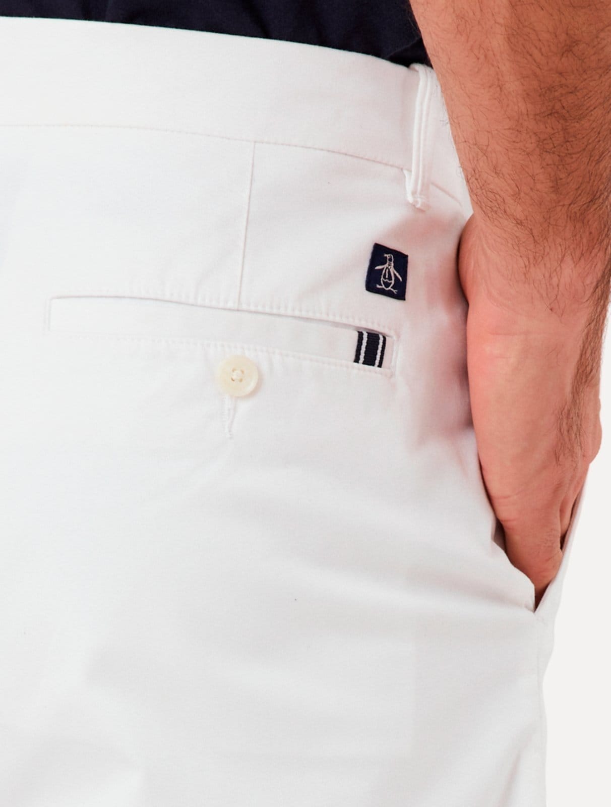 Vista 2 Bermuda Original Penguin Masculina Slim Sarja Chino Button Branca Original Penguin branco