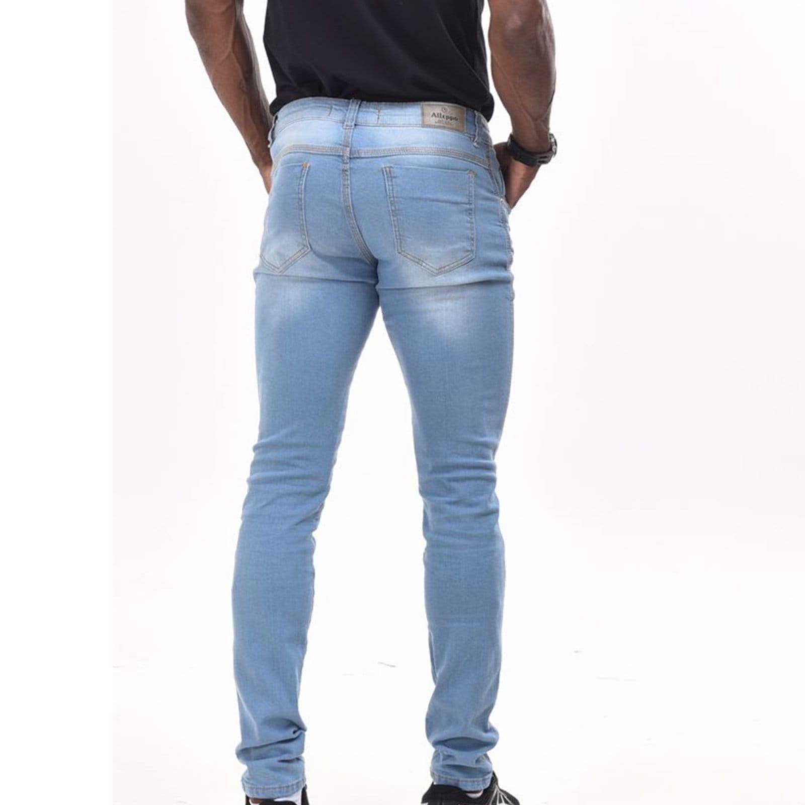 Vista 2 Calça Jeans Masculina Alleppo Jeans Firenze Piscina Clara Alleppo Jeans azul