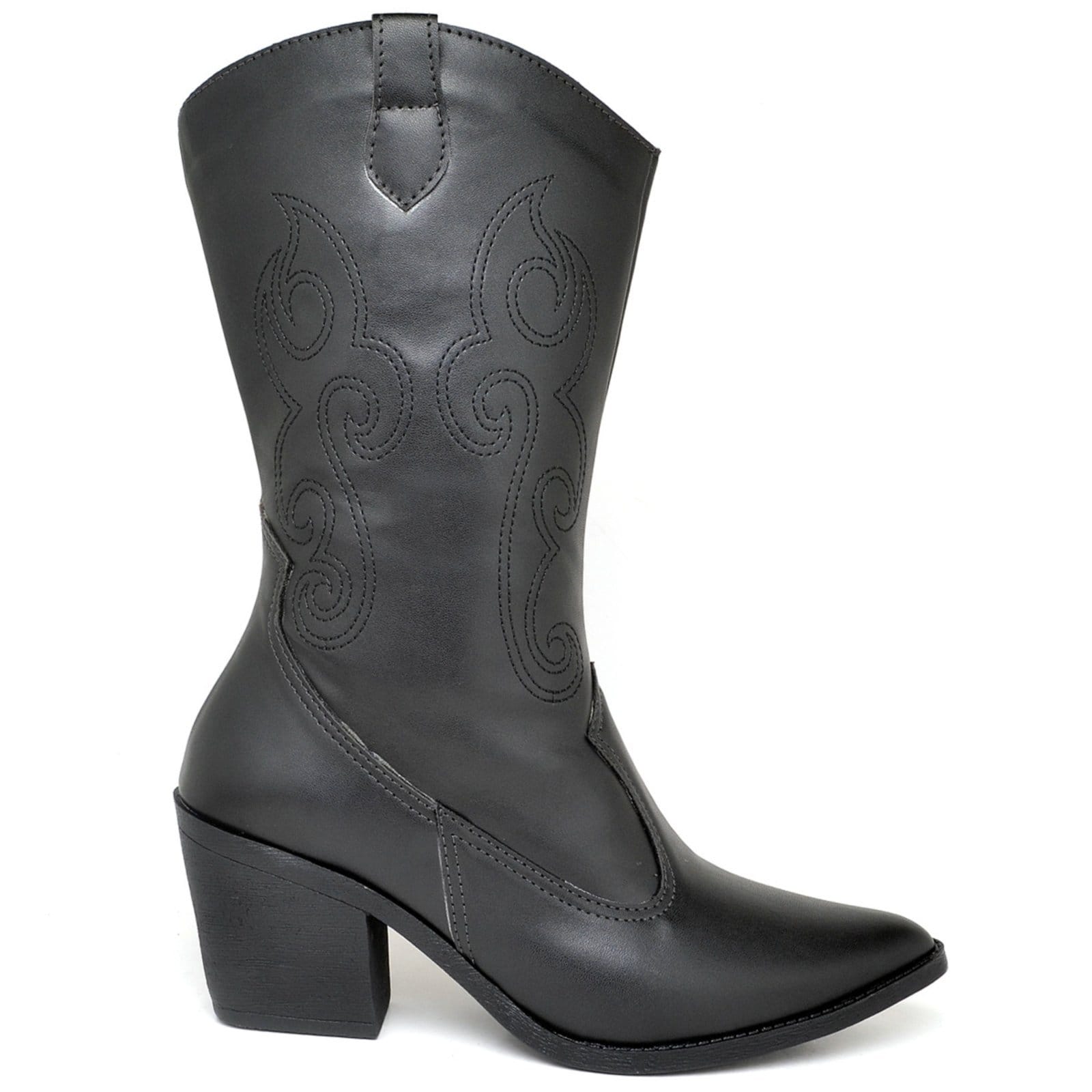 Vista 2 Bota Feminina Texana Western Country Cano Médio Napa ZAFREM preto