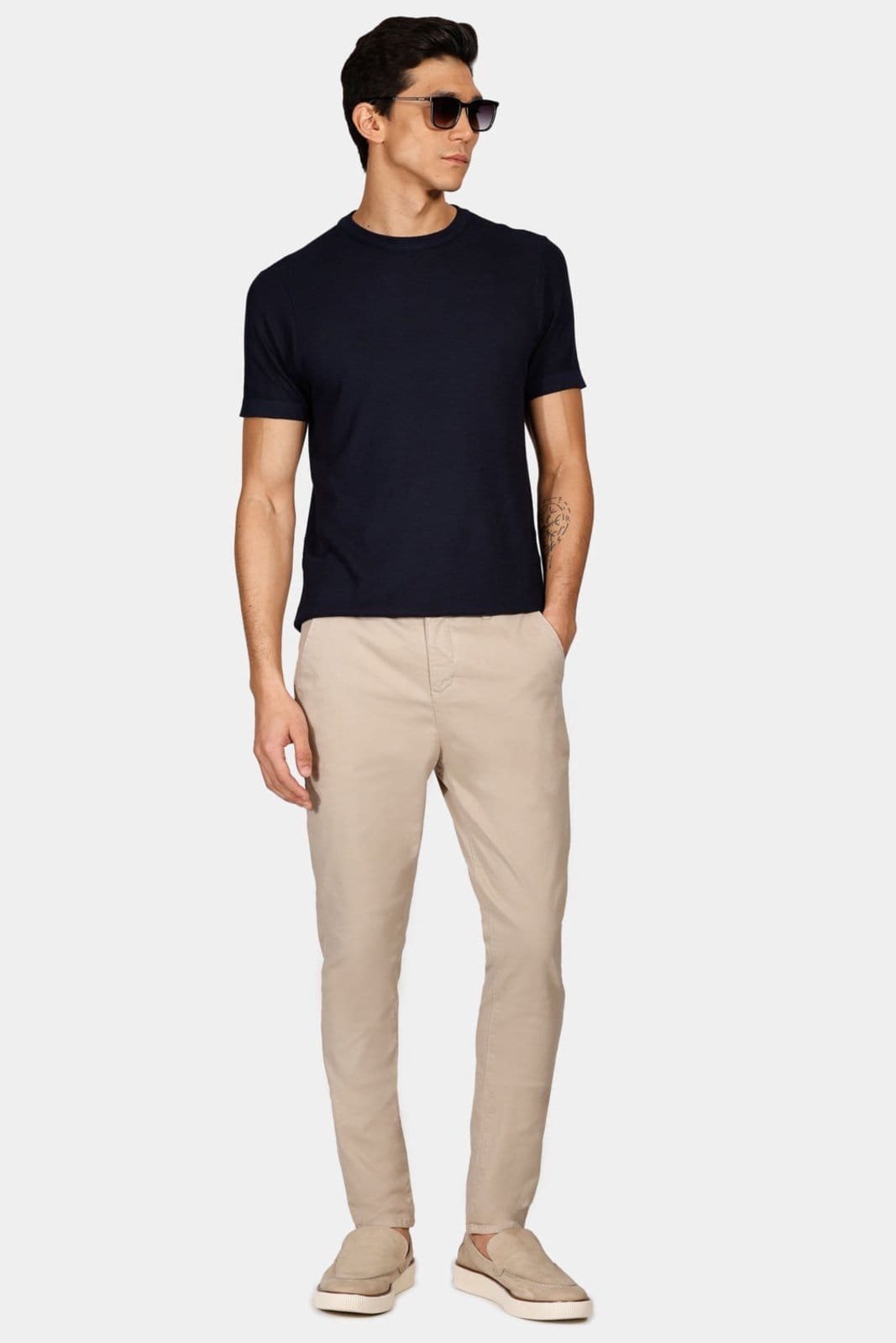 Vista 2 Tricot Aramis Manga Curta Ponto Pipoca Marinho Aramis incolor