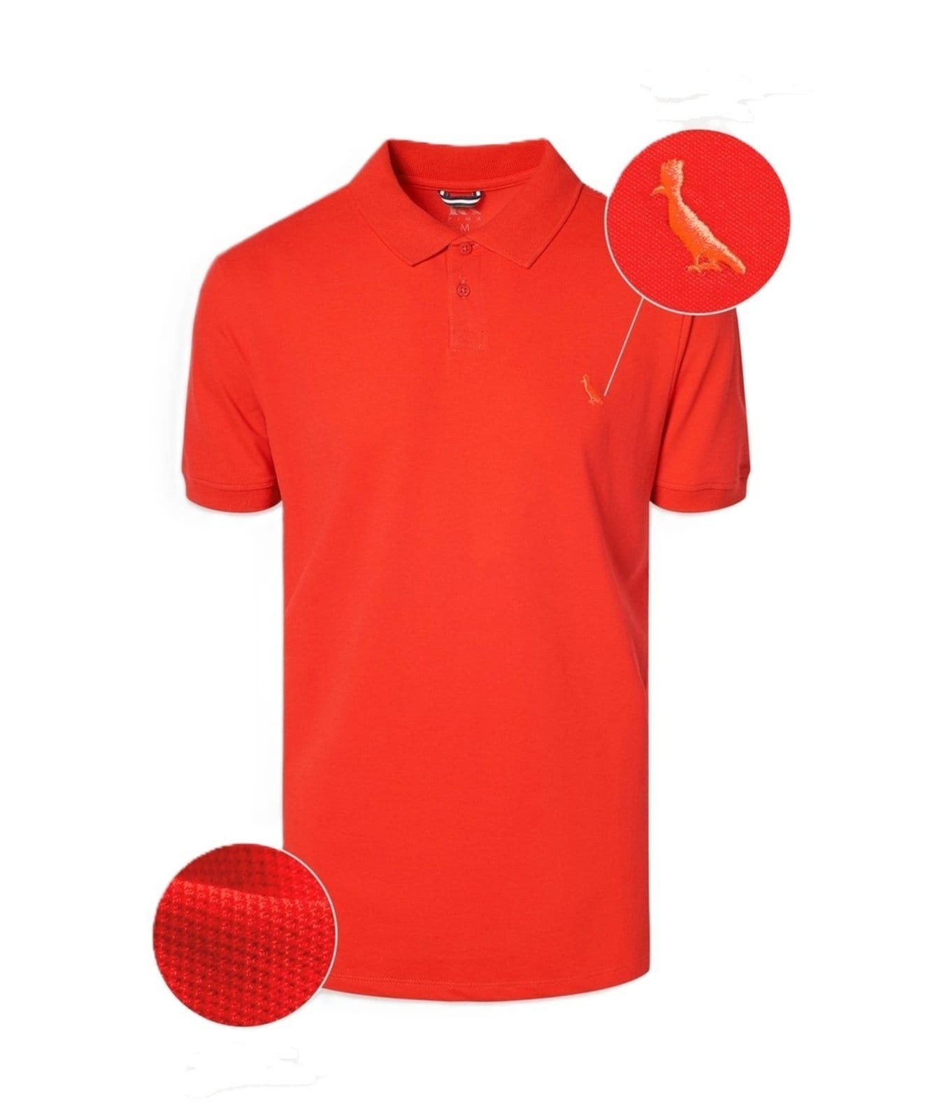 Vista 2 Polo Pima Piquet Reserva laranja