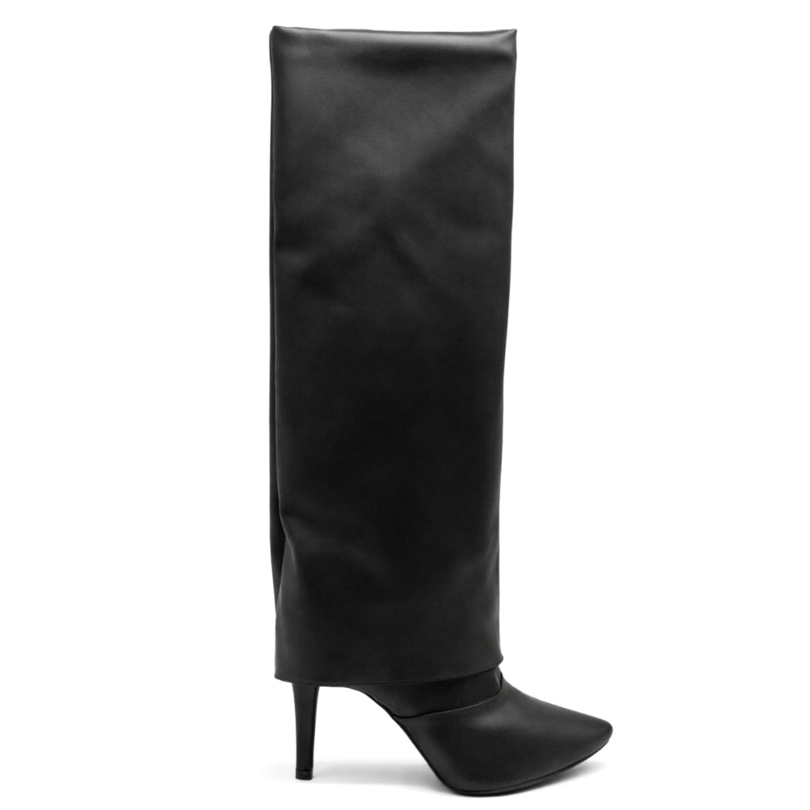 Vista 2 Bota Feminina Salto Fino Cano Alto Com Capa Elegante Chic 1796 Preta Hannah Footwear preto