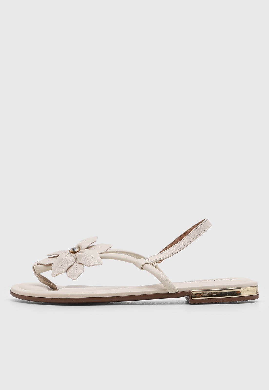 Vista principal Rasteira Feminina Beira Rio Flor Off-White BEIRA RIO off-white white