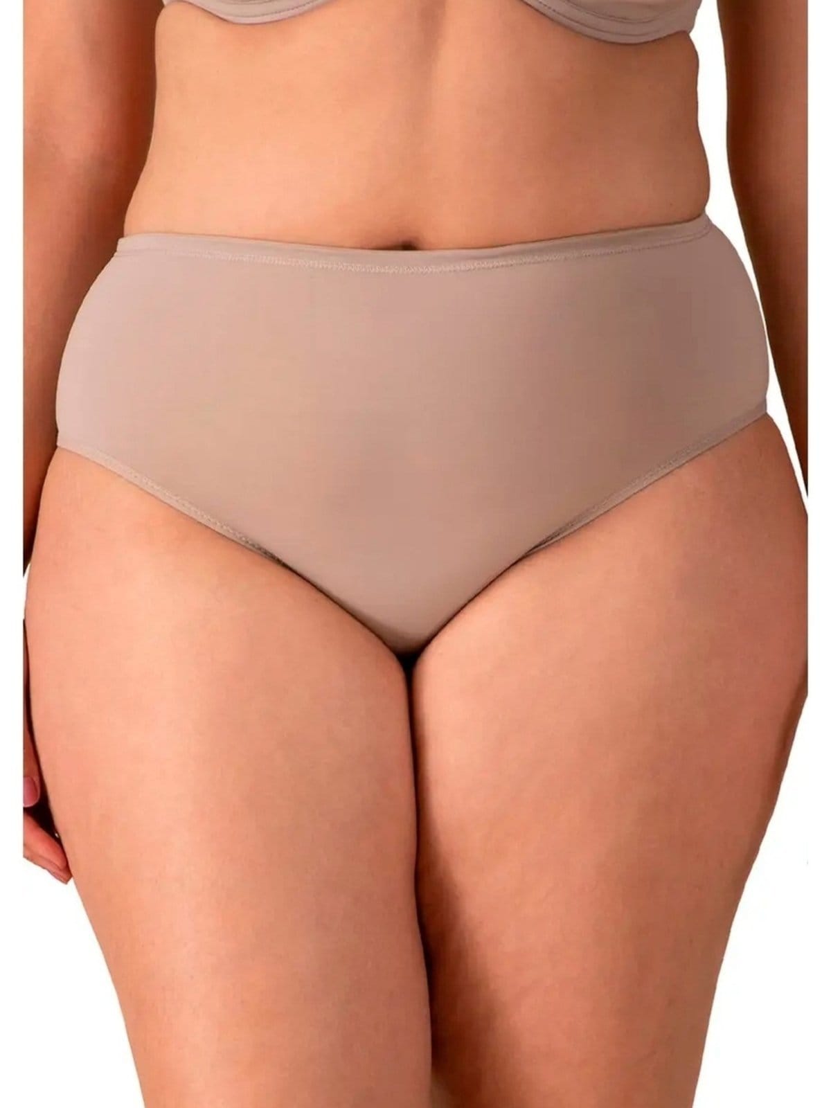 Vista 2 Kit com 3 Calcinhas Alta Liz 50370 Liz bege