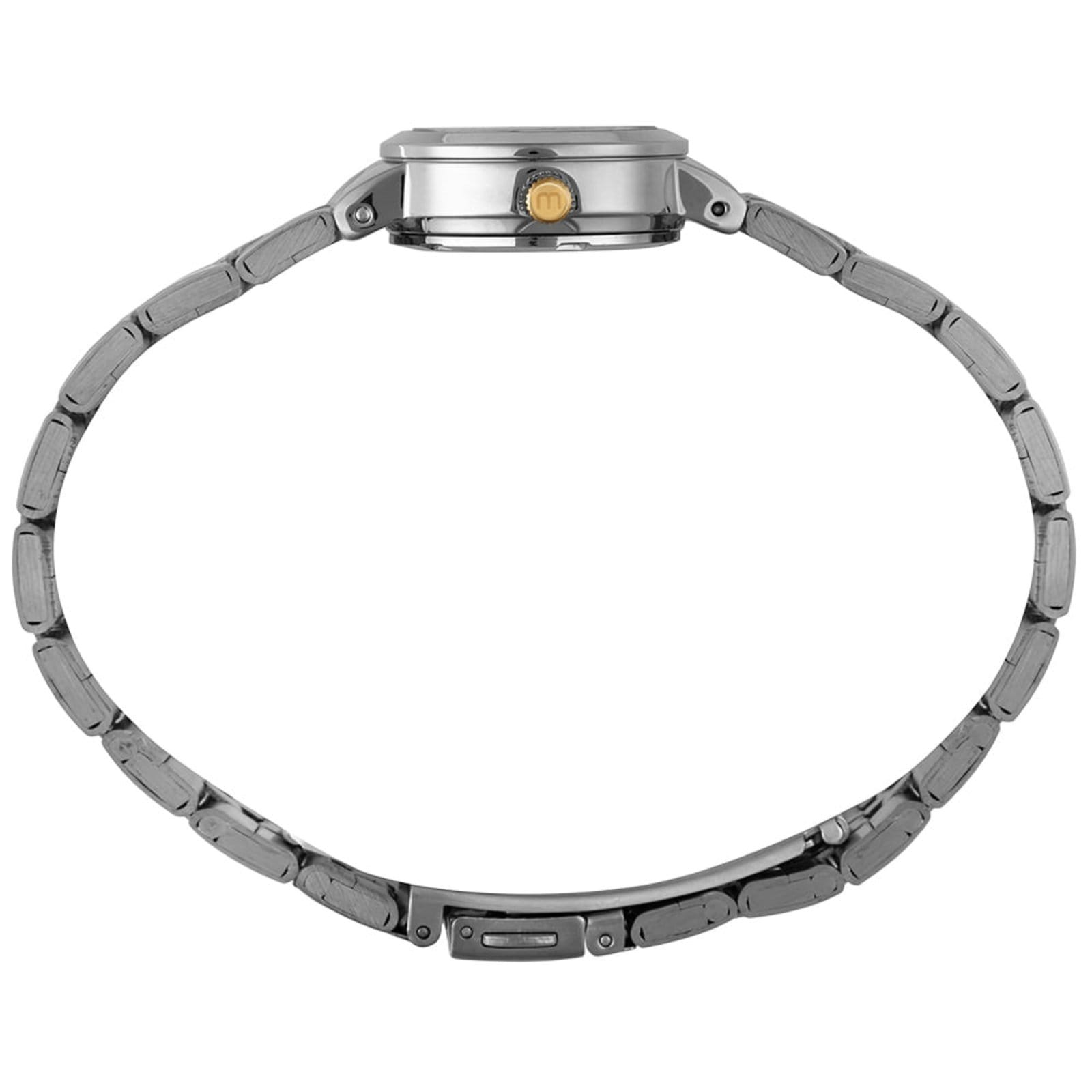 Vista 2 Relógio Feminino Clássico Bicolor Estojo Mini Bolsa Mondaine prata