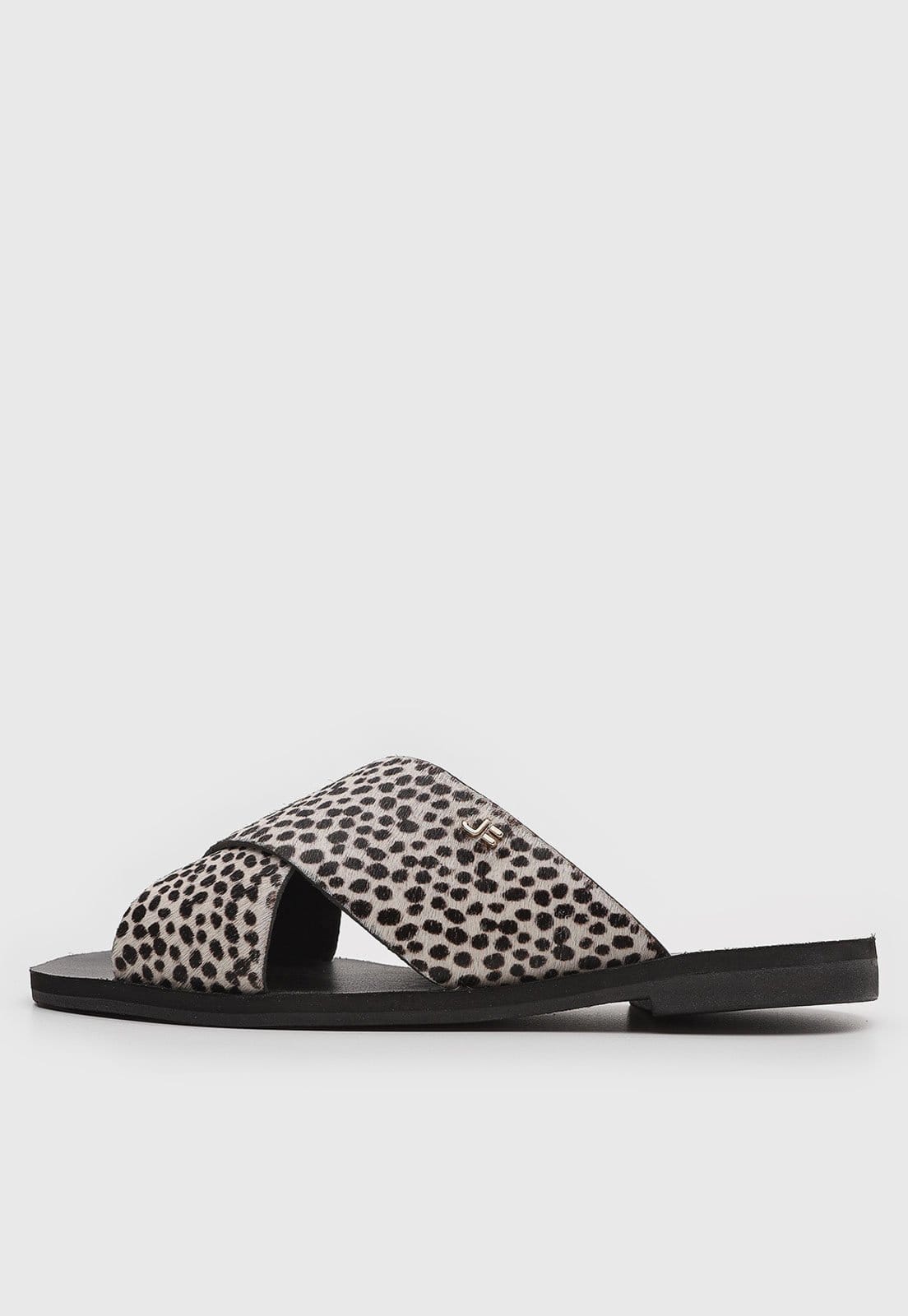 Slide Feminino Jorge Bischoff Animal Print Preta
