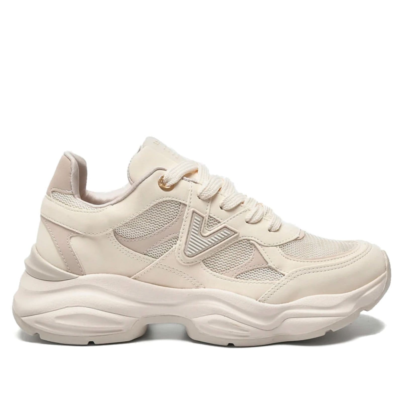Vista 2 Tênis Feminino Via Marte Chunky Napa Bege/Off White VIA MARTE bege white