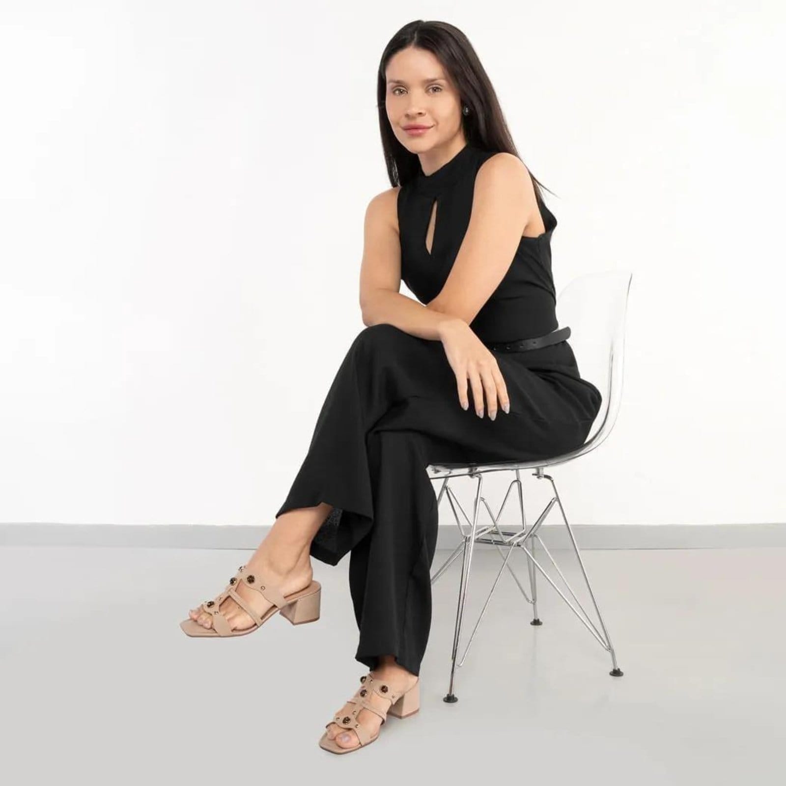 Vista 2 Sandália Dakota Salto Bloco Feminina Dakota branco