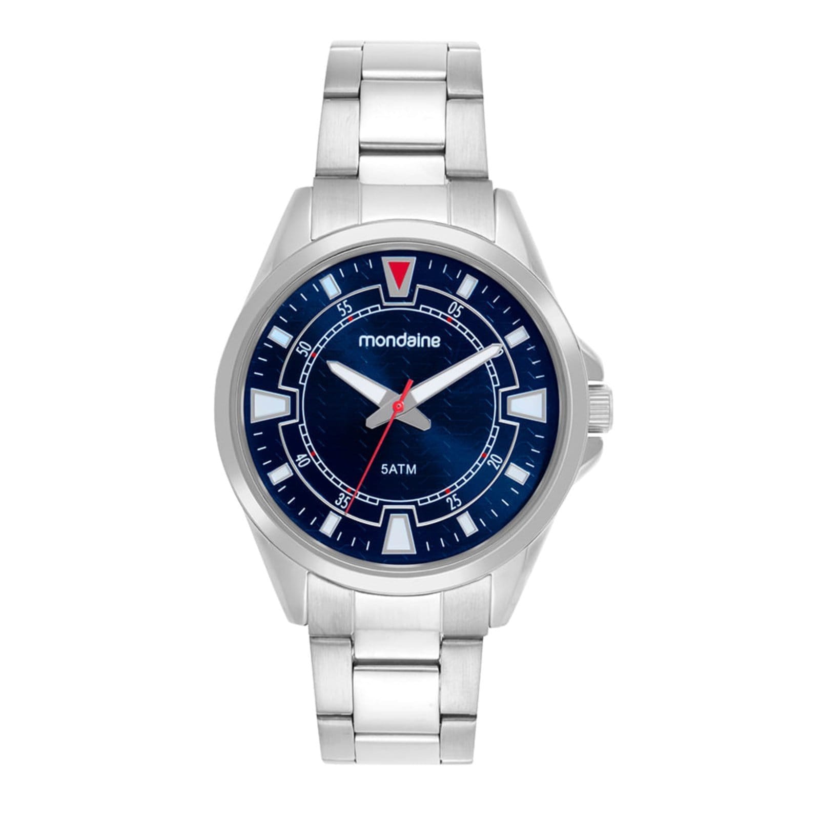 Relógio Masculino Mondaine Prata Aço Mostrador Azul