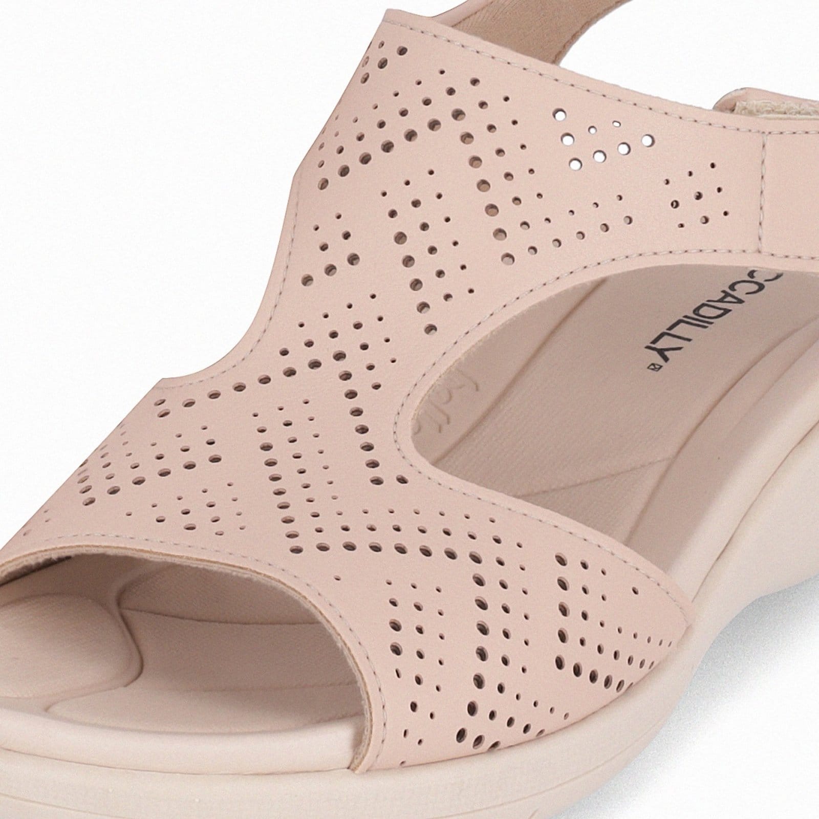 Vista 2 Sandália Piccadilly Fascite Anabela Piccadilly bege