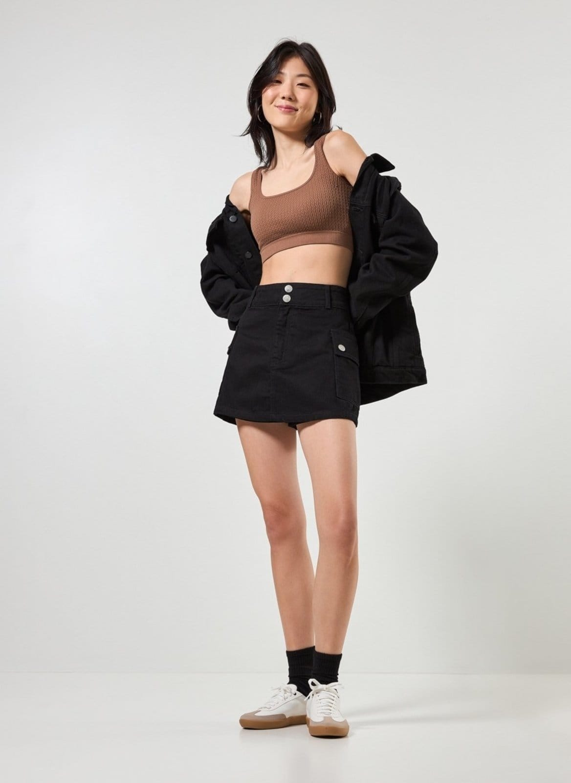 Short Saia Cargo Em Sarja