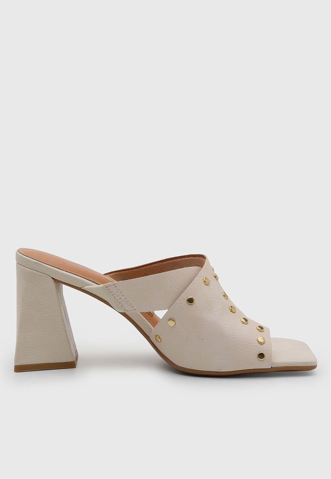 Vista 2 Sandália Feminina Vizzano Salto Alto Studs Off-White VIZZANO off-white white
