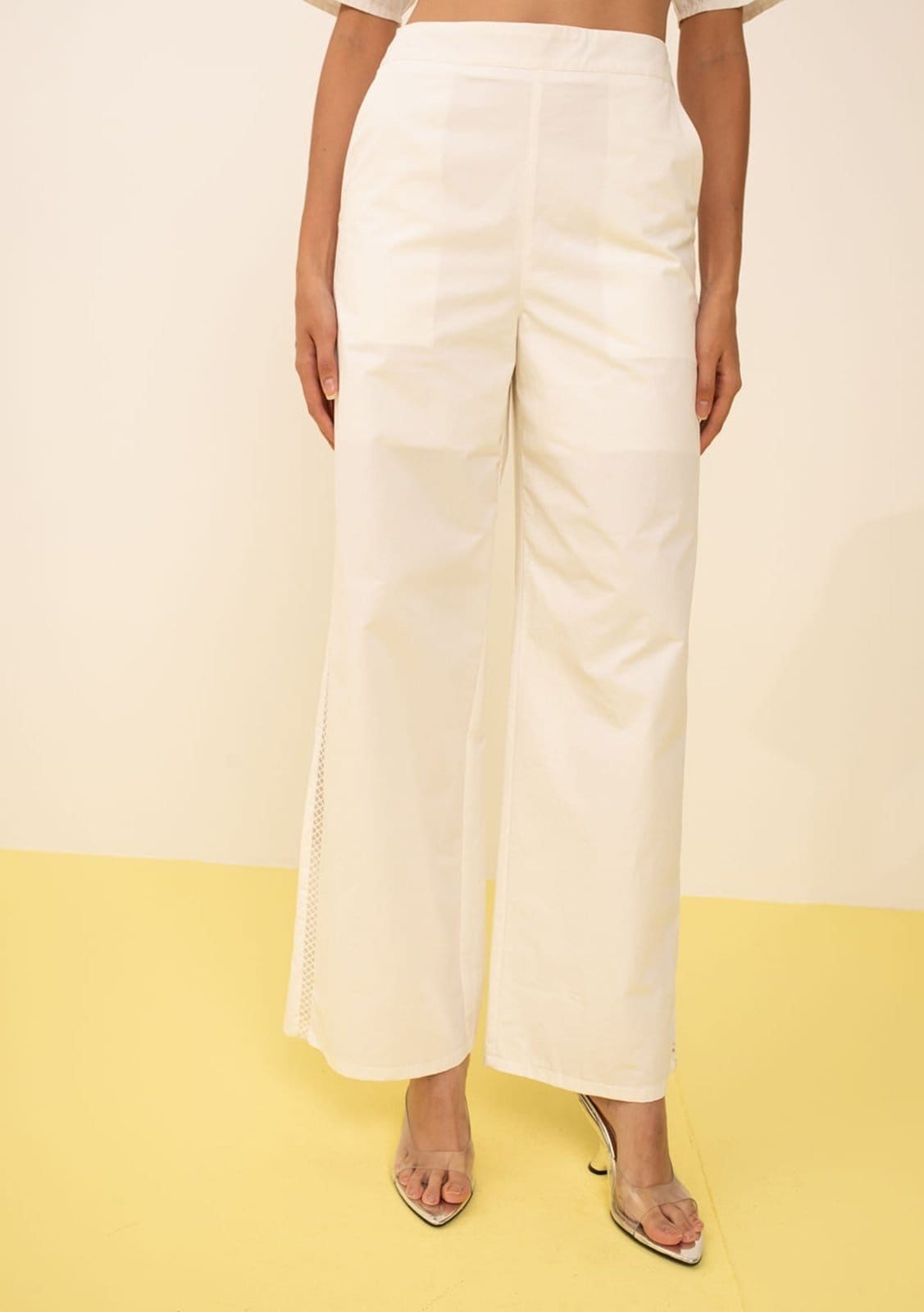 Vista 2 Calça Zinco Reta Alta Off-white Zinco off-white white