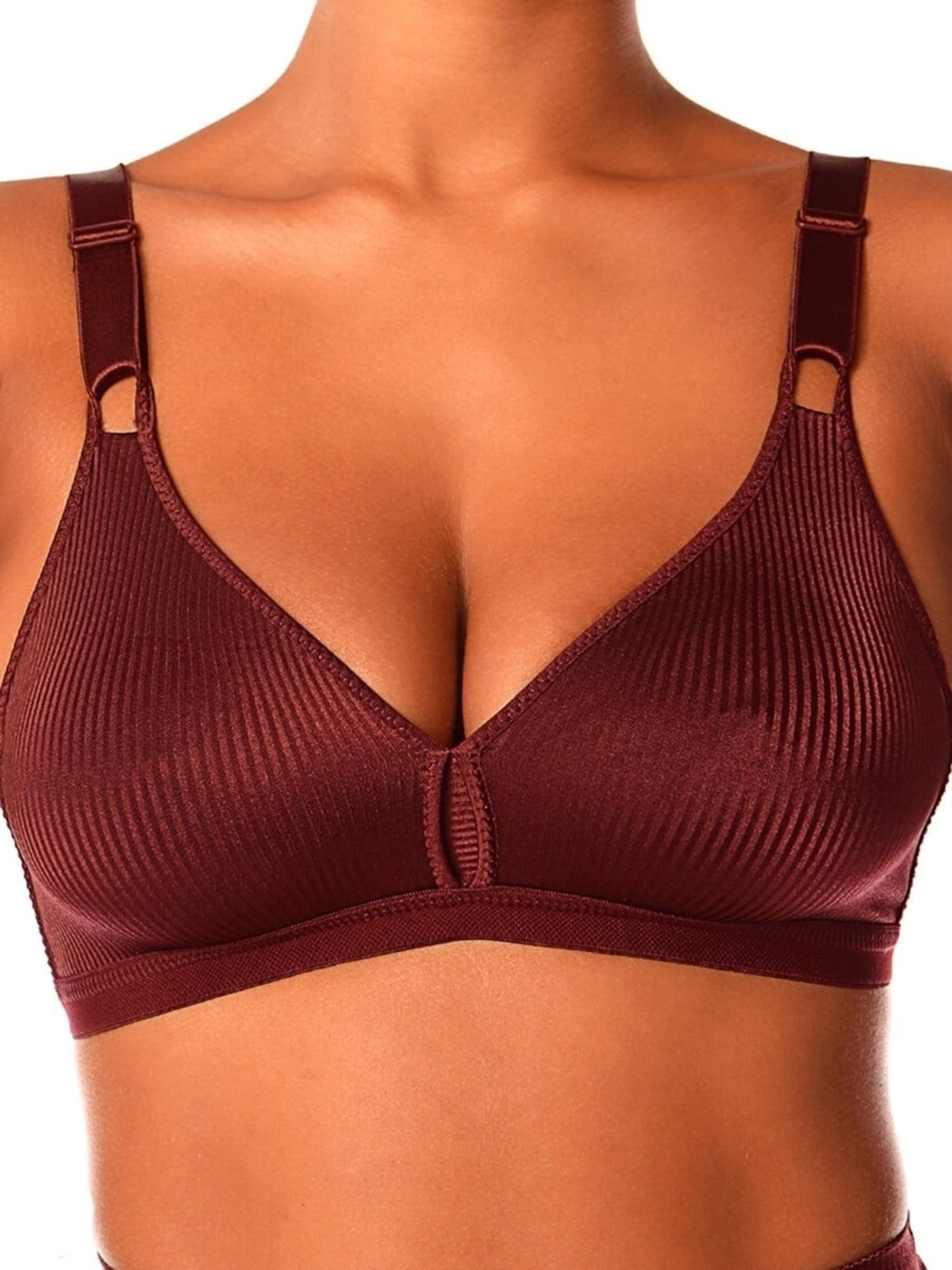 Vista 2 Kit com 2 Sutiãs sem Aro e sem Bojo Demillus 61196/61096 Taça B Demillus vermelho