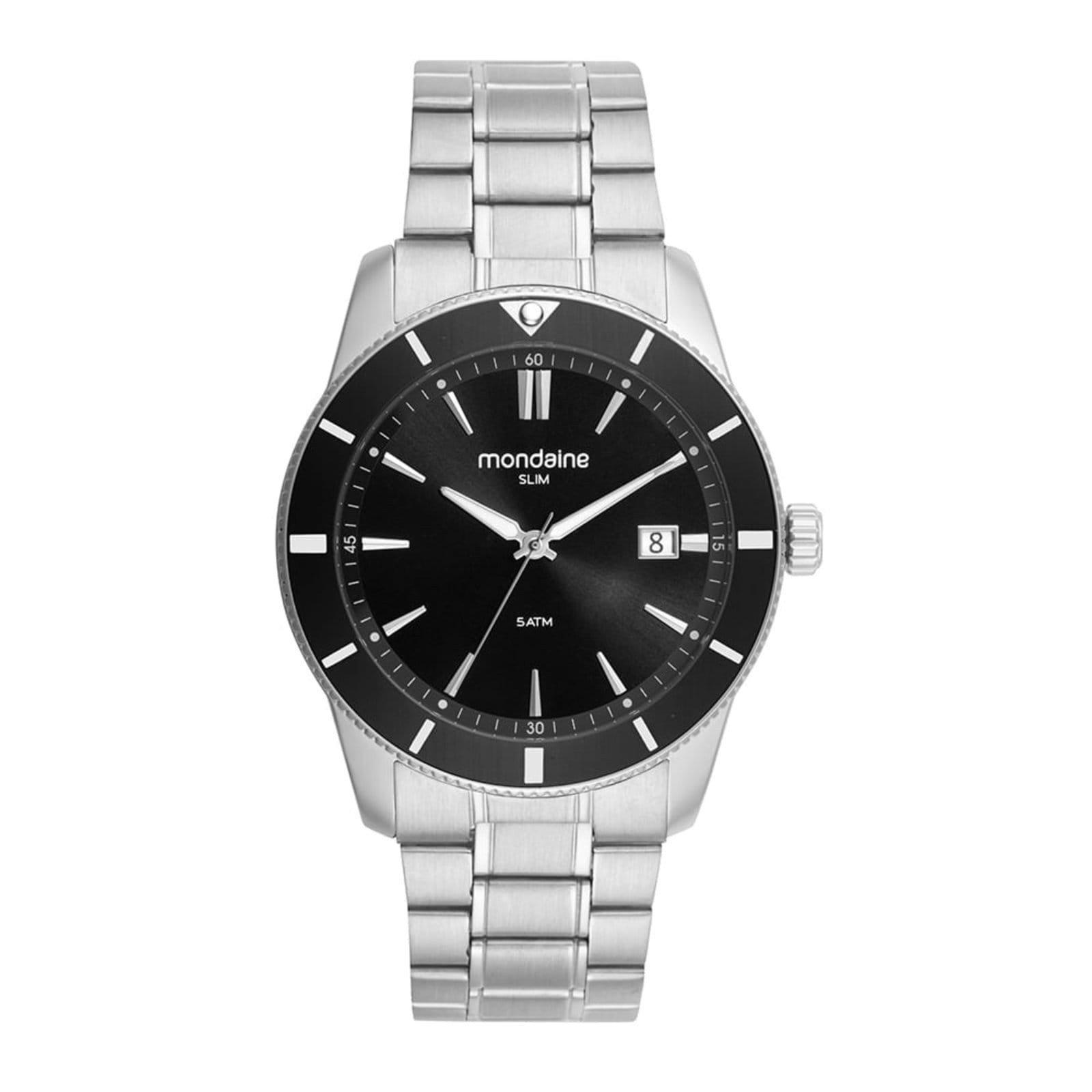 Relógio Masculino Caixa Slim Calendário Aço