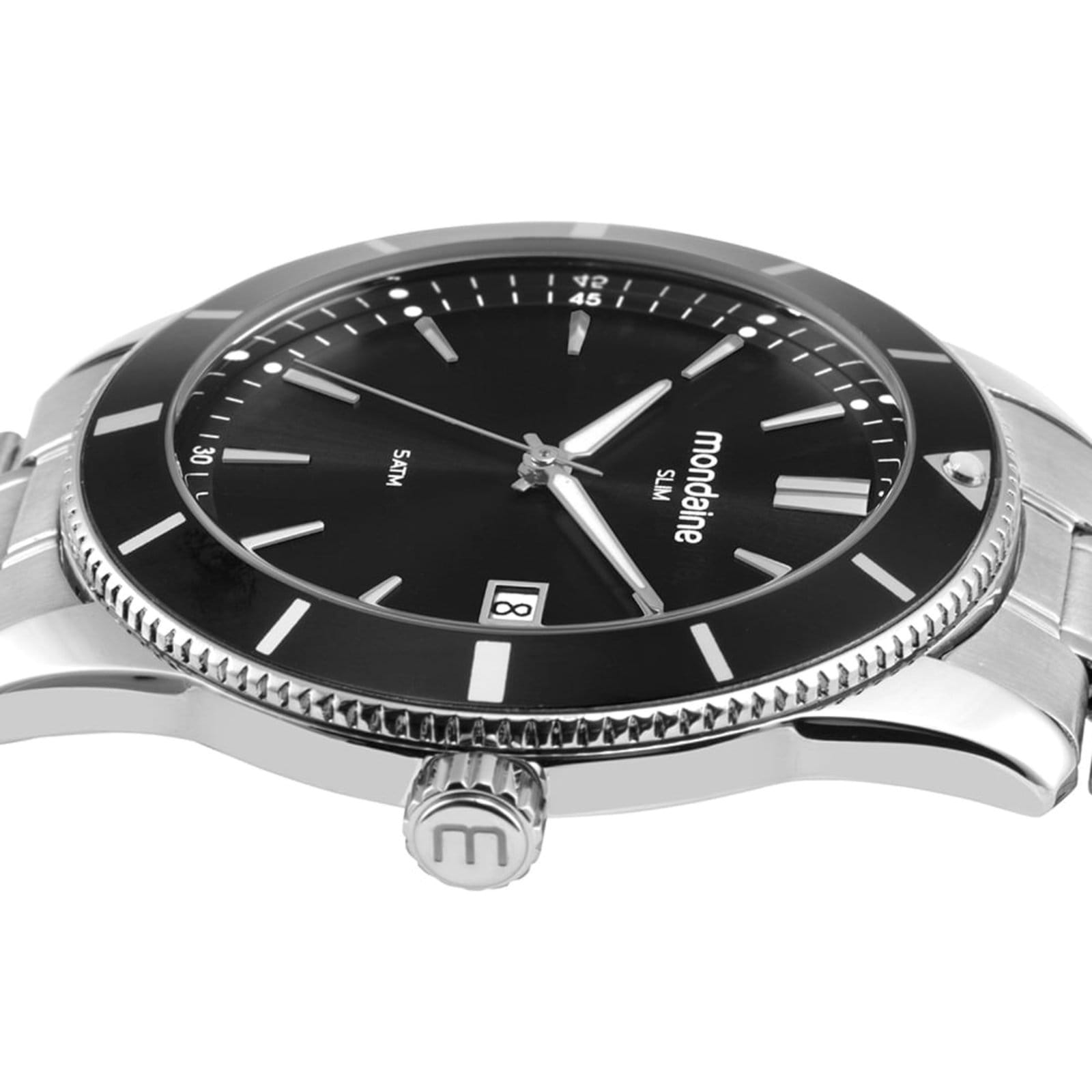 Relógio Masculino Caixa Slim Calendário Aço - 2