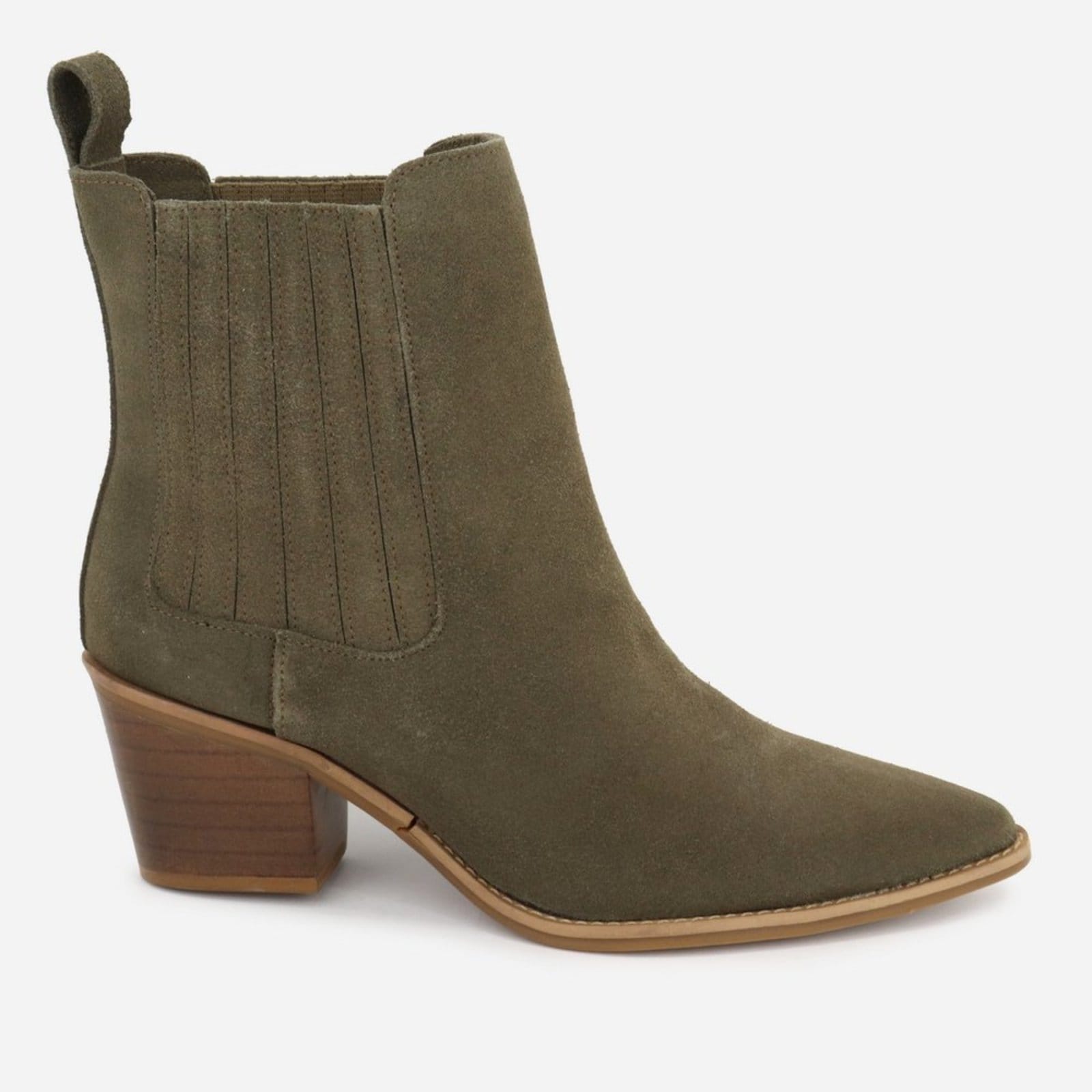 Vista 2 Bota Maria Paua Store Chelsea Country Feminina Em Couro Cano Curto Salto MARIA PAULA cinza