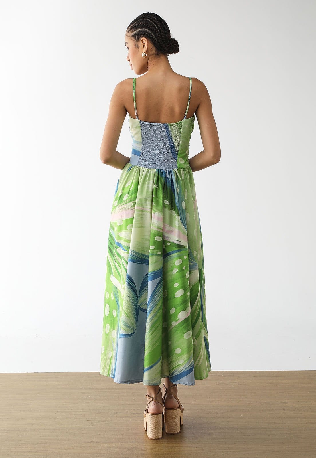 Vista 2 Vestido Feminino Farm Longo Estampado FARM verde