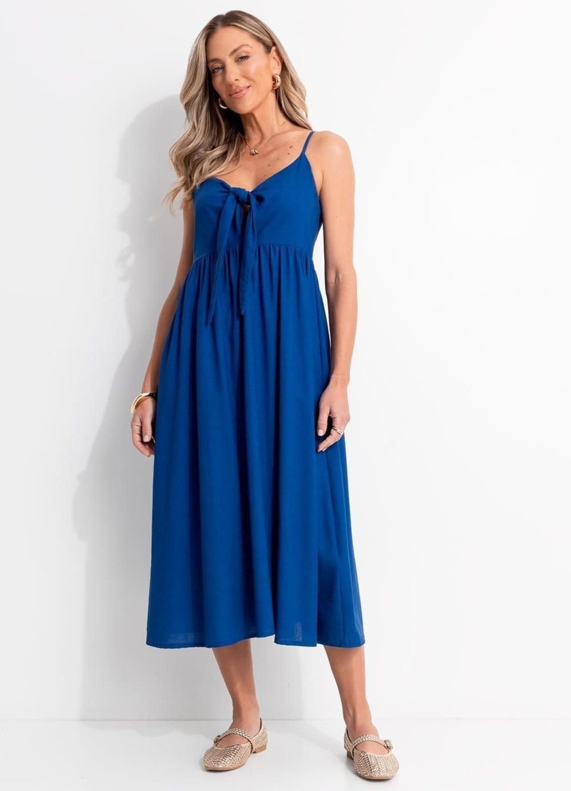 Vestido Em Linho Royal
