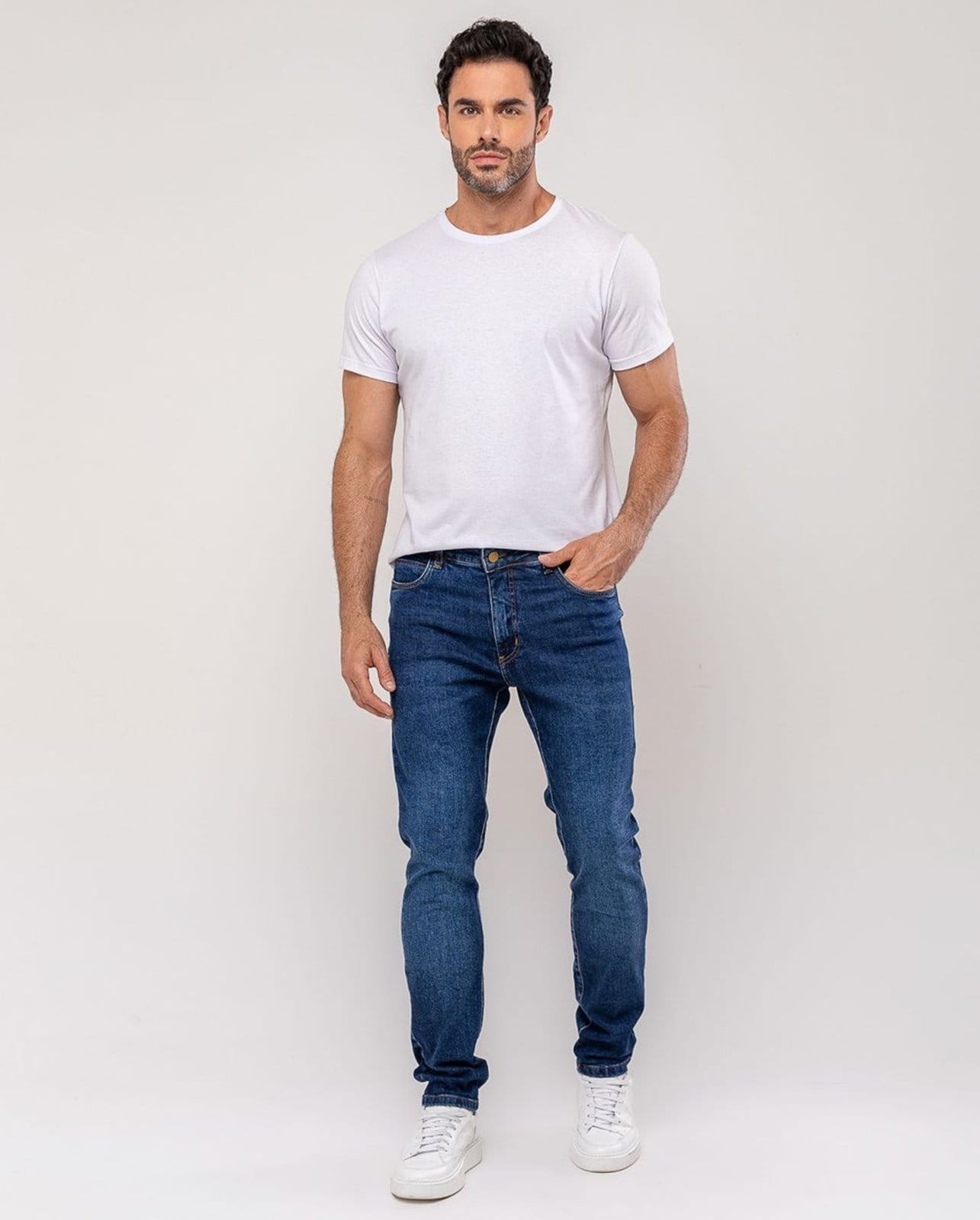 Calça Slim Fit Masculina 25158 Escura