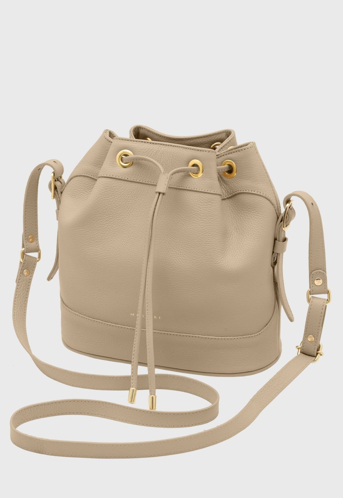 Bolsa Bucket Transversal Couro Mariart Chia Aveia